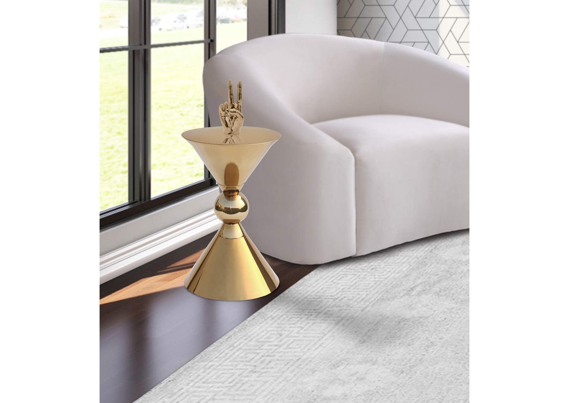 Malia Gold End Table,Meridian Furniture