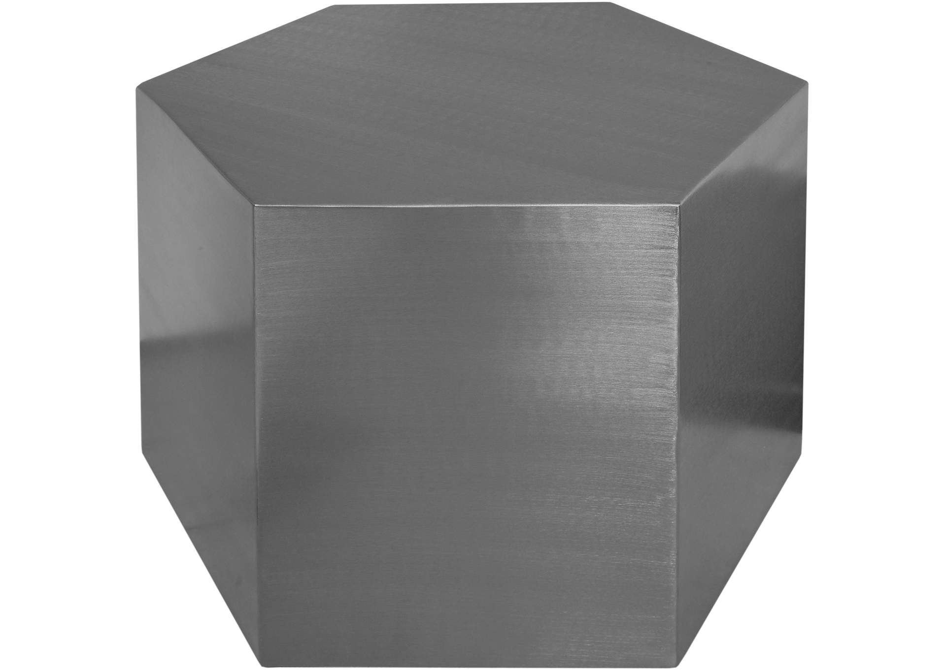 Hexagon Brushed Chrome Coffee Table,Meridian Furniture