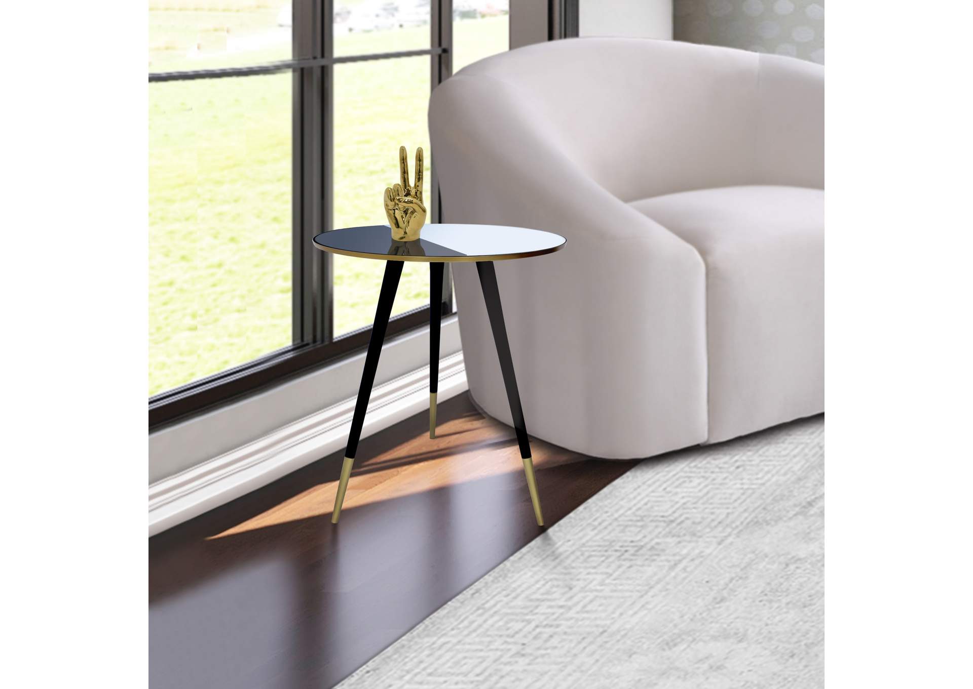 Reflection Gold - Black End Table,Meridian Furniture