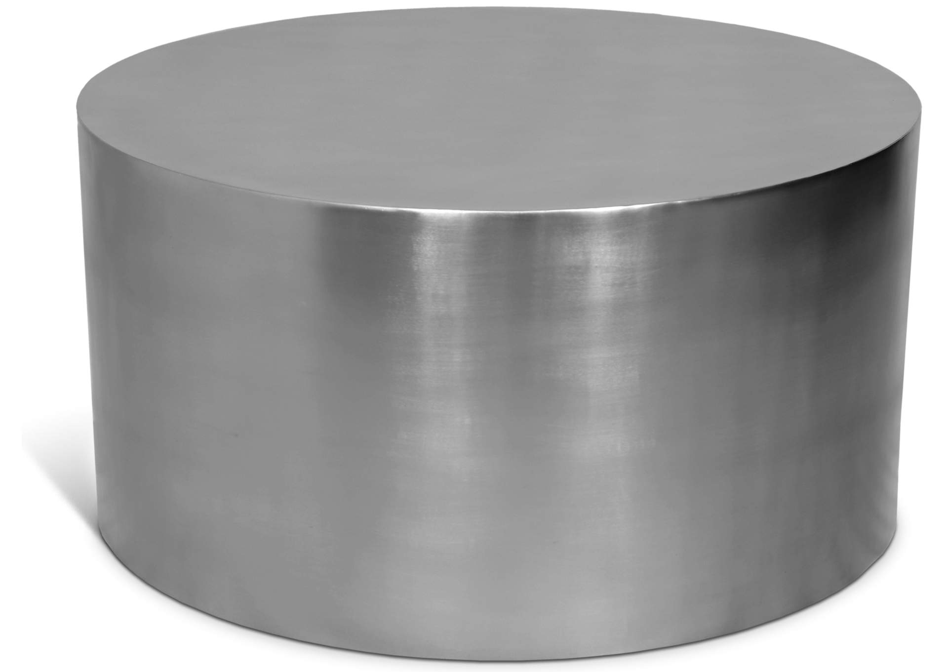 Cylinder Brushed Chrome Coffee Table,Meridian Furniture