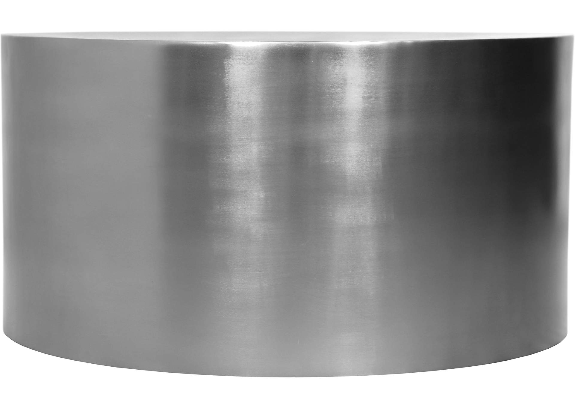 Cylinder Brushed Chrome Coffee Table,Meridian Furniture