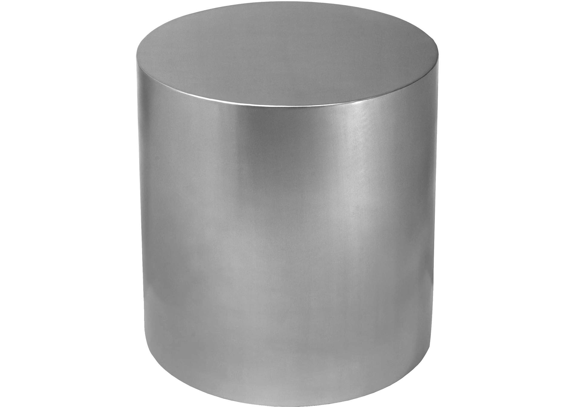 Cylinder Brushed Chrome End Table,Meridian Furniture