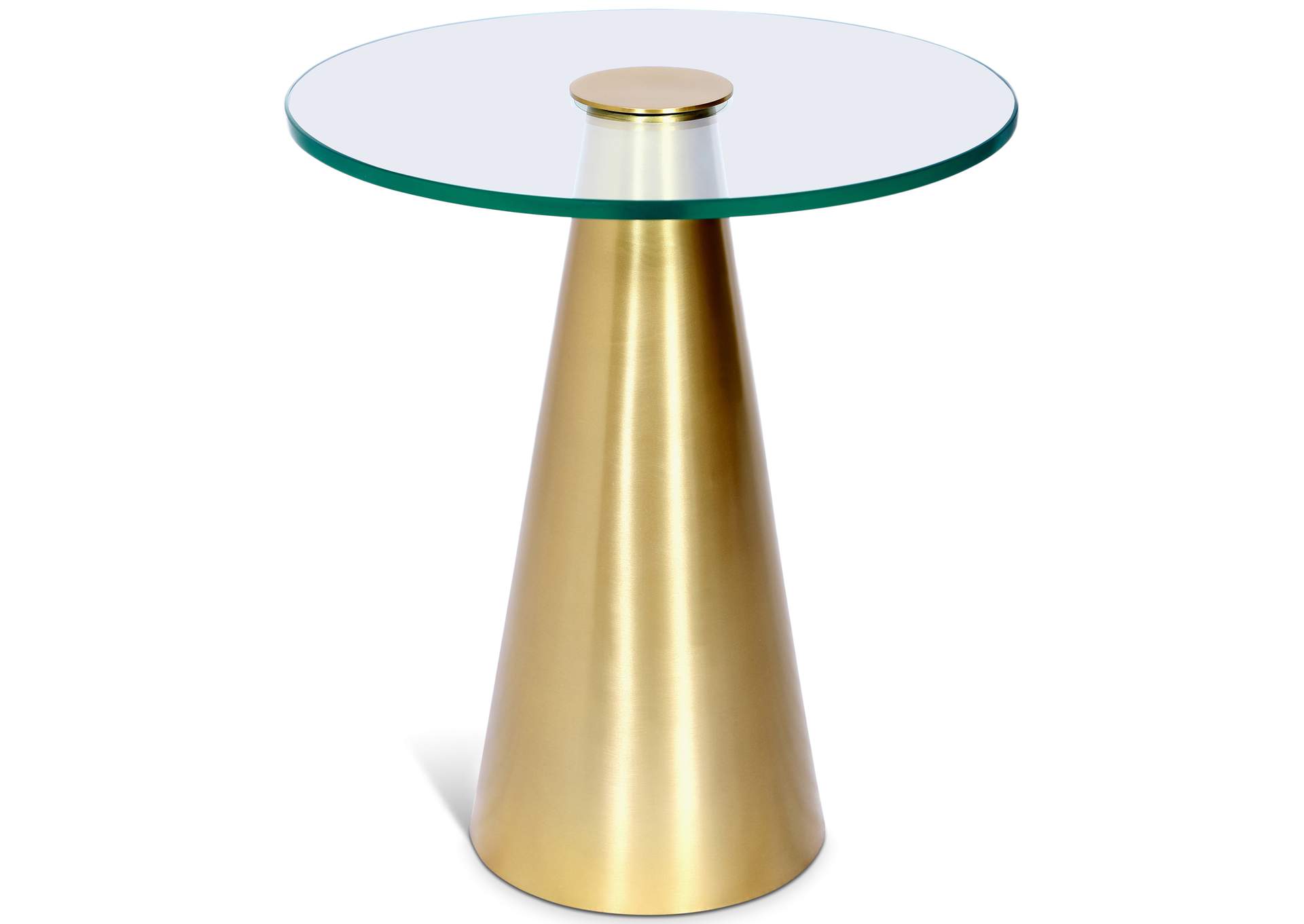 Glassimo Brushed Gold End Table,Meridian Furniture