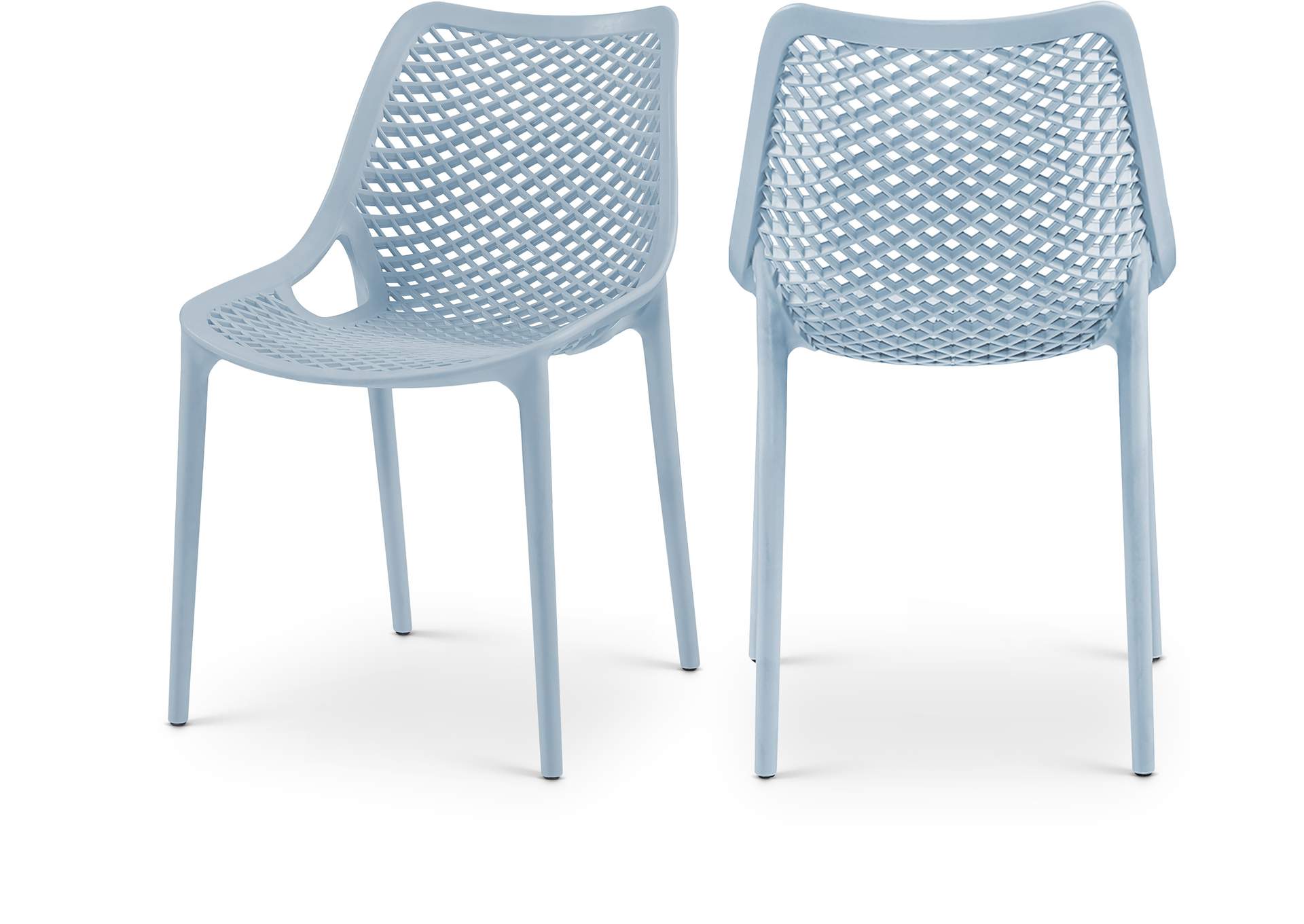 Mykonos Sky Blue Outdoor Patio Dining Chair Set of 4