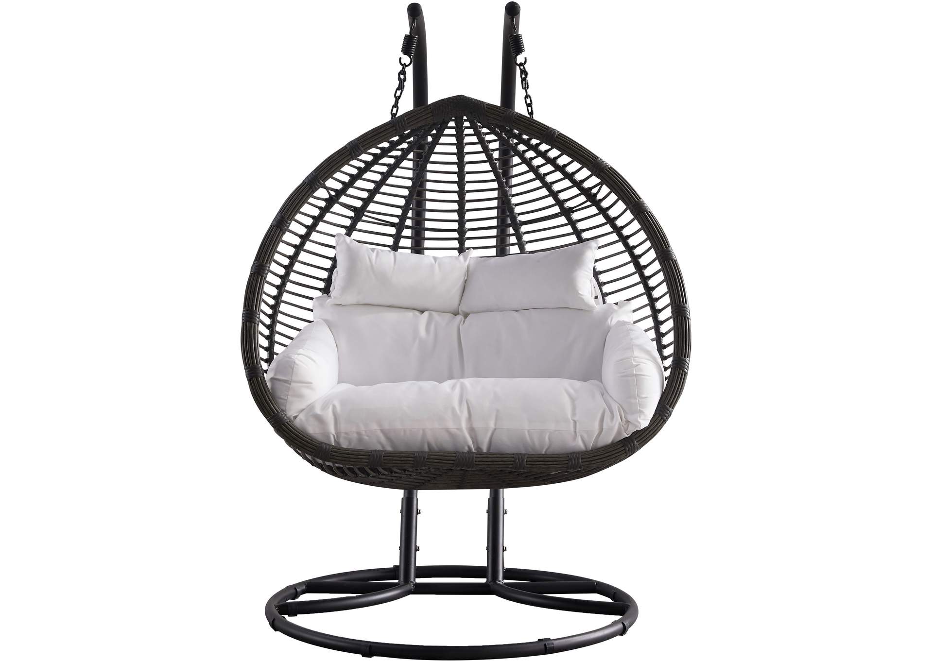 Tarzan Dark Grey Fabric Outdoor Patio Double Swing Chair,Meridian Furniture
