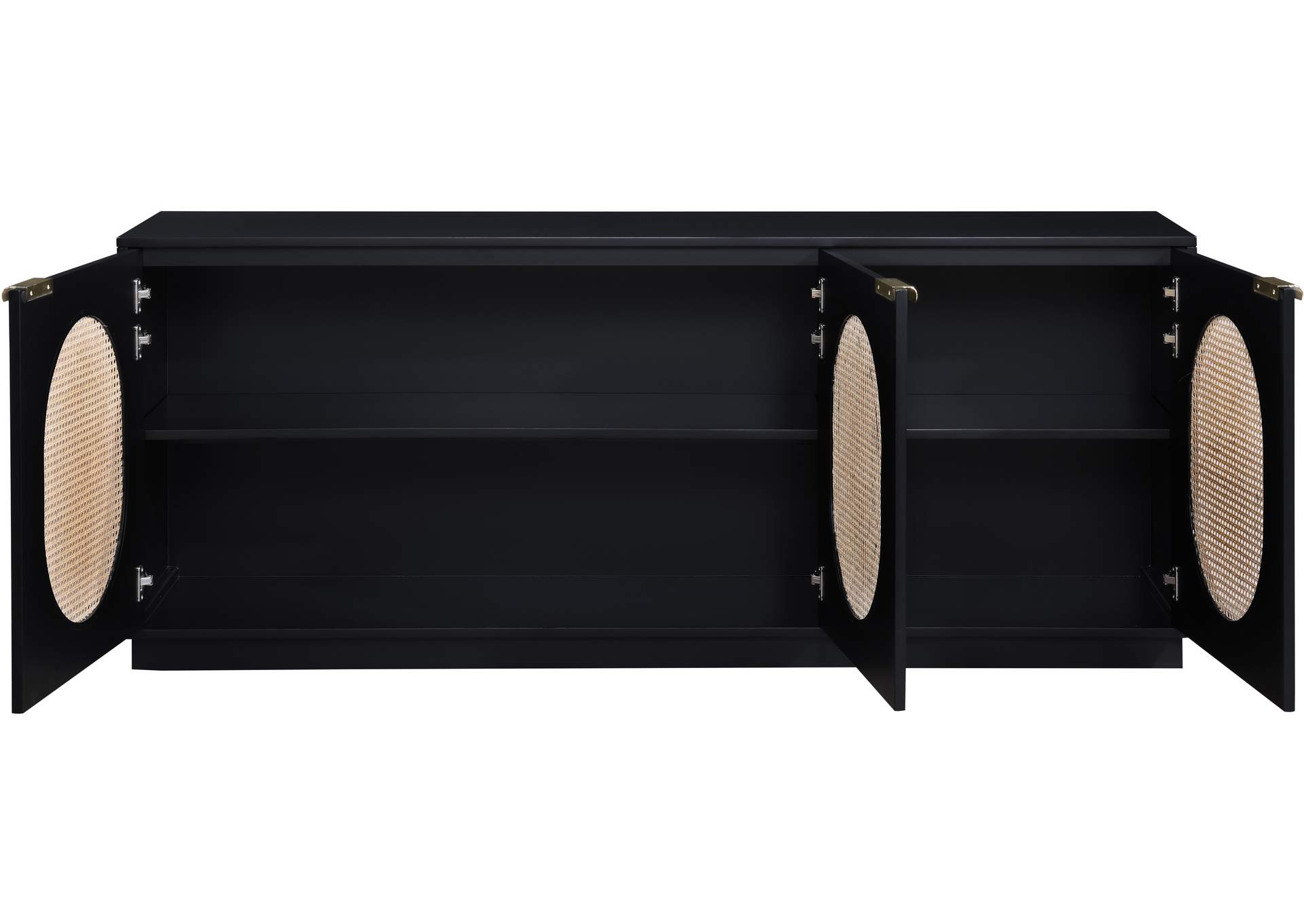 Cane Black Sideboard - Buffet,Meridian Furniture