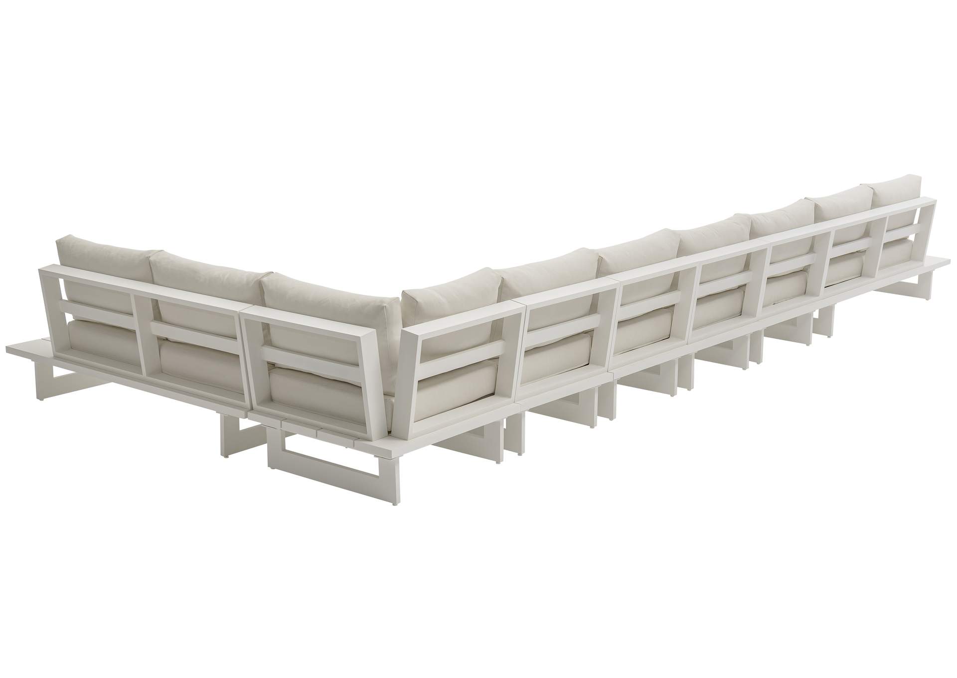 Maldives Cream Water Resistant Fabric Outdoor Patio Modular Sectional,Meridian Furniture