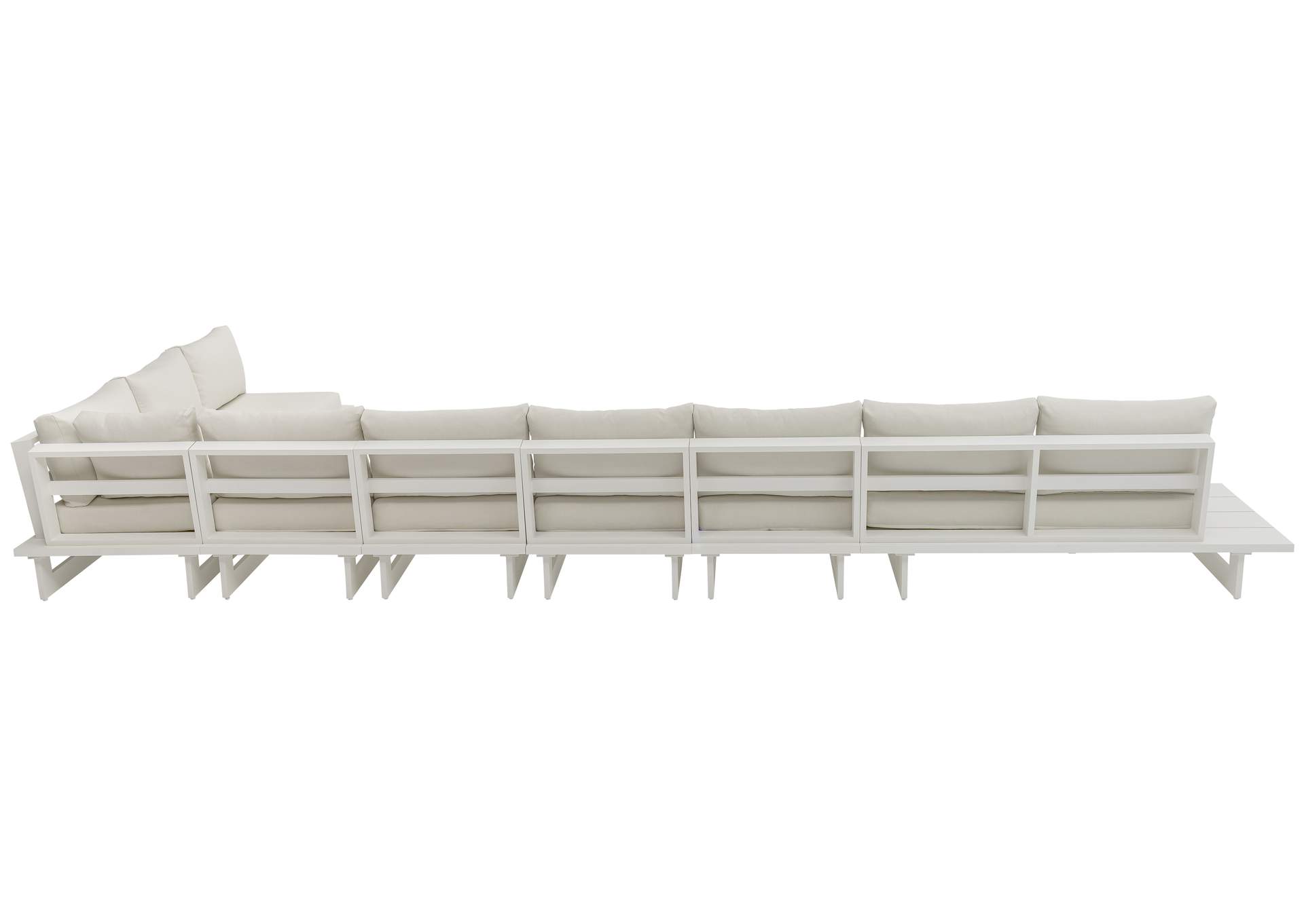 Maldives Cream Water Resistant Fabric Outdoor Patio Modular Sectional,Meridian Furniture