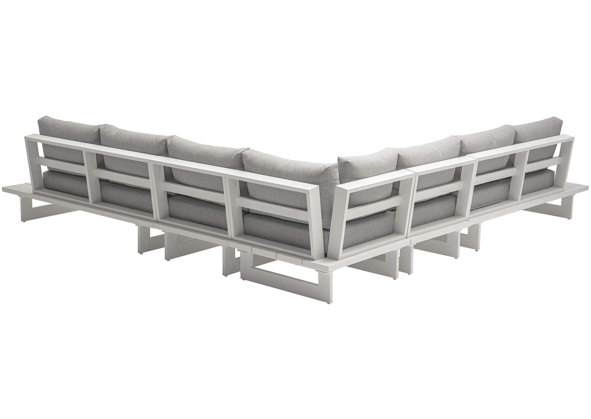 Maldives Grey Water Resistant Fabric Outdoor Patio Modular Sectional,Meridian Furniture