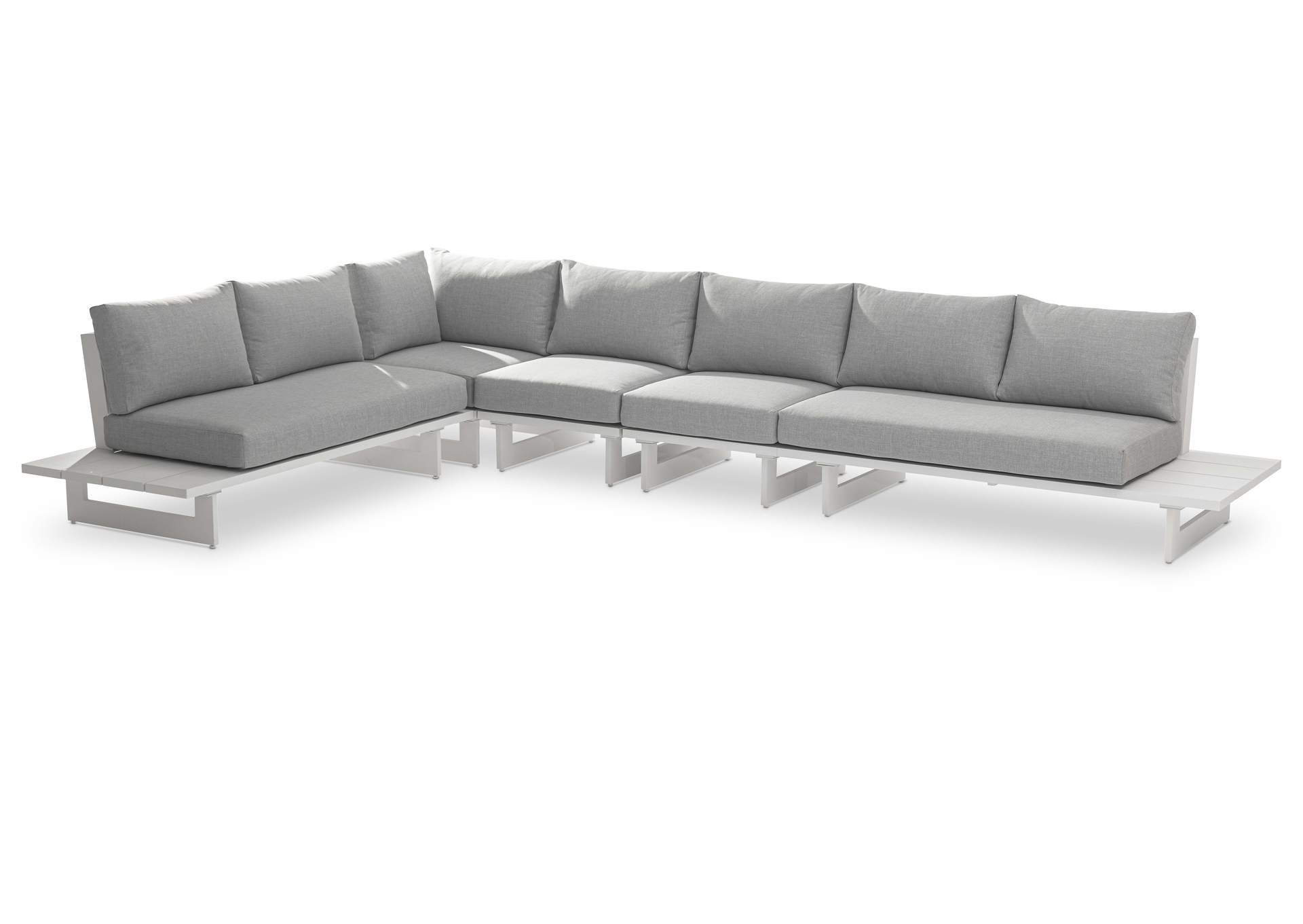 Maldives Grey Water Resistant Fabric Outdoor Patio Modular Sectional,Meridian Furniture