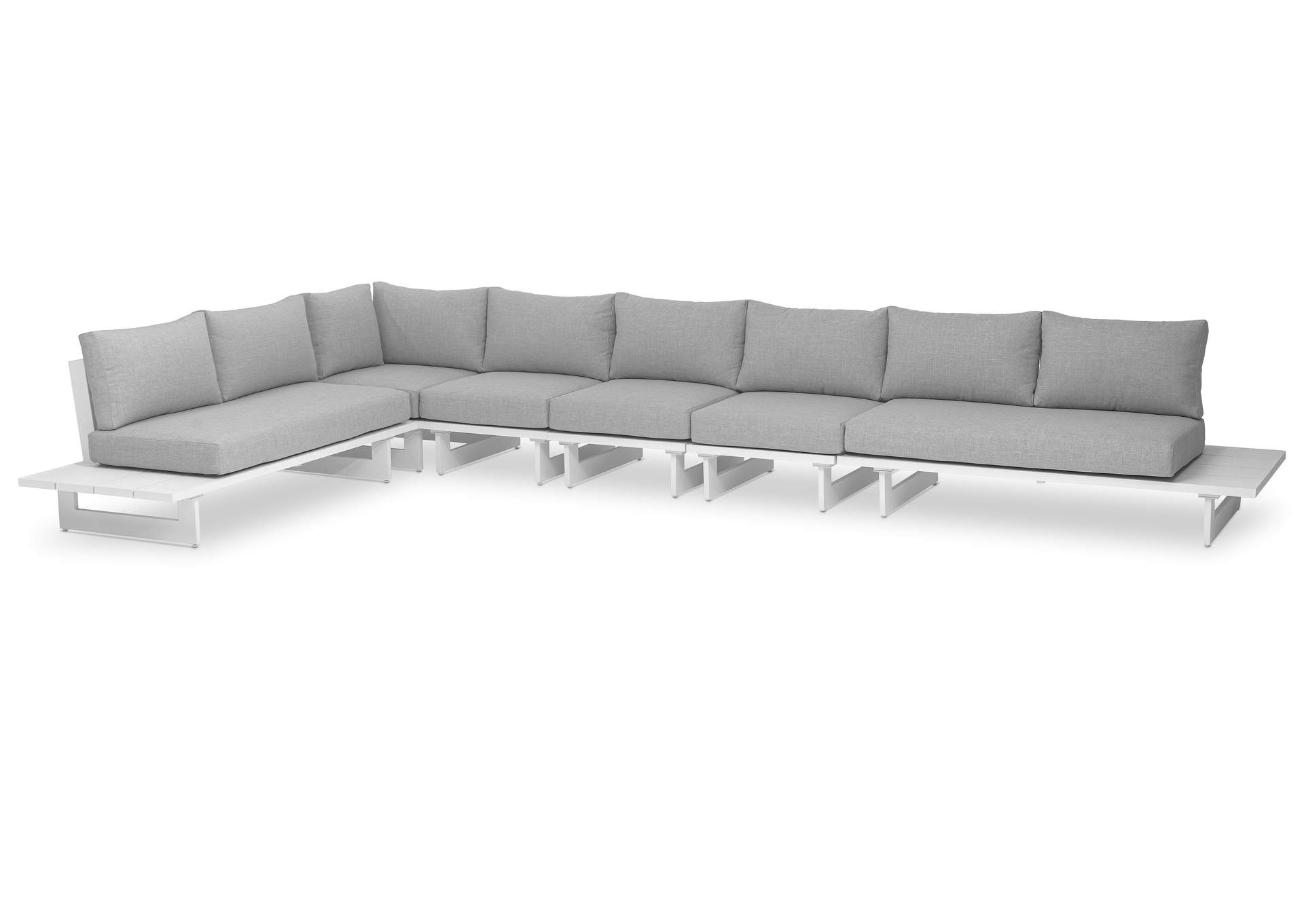 Maldives Grey Water Resistant Fabric Outdoor Patio Modular Sectional,Meridian Furniture