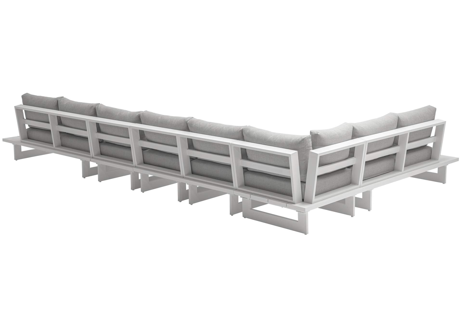 Maldives Grey Water Resistant Fabric Outdoor Patio Modular Sectional,Meridian Furniture