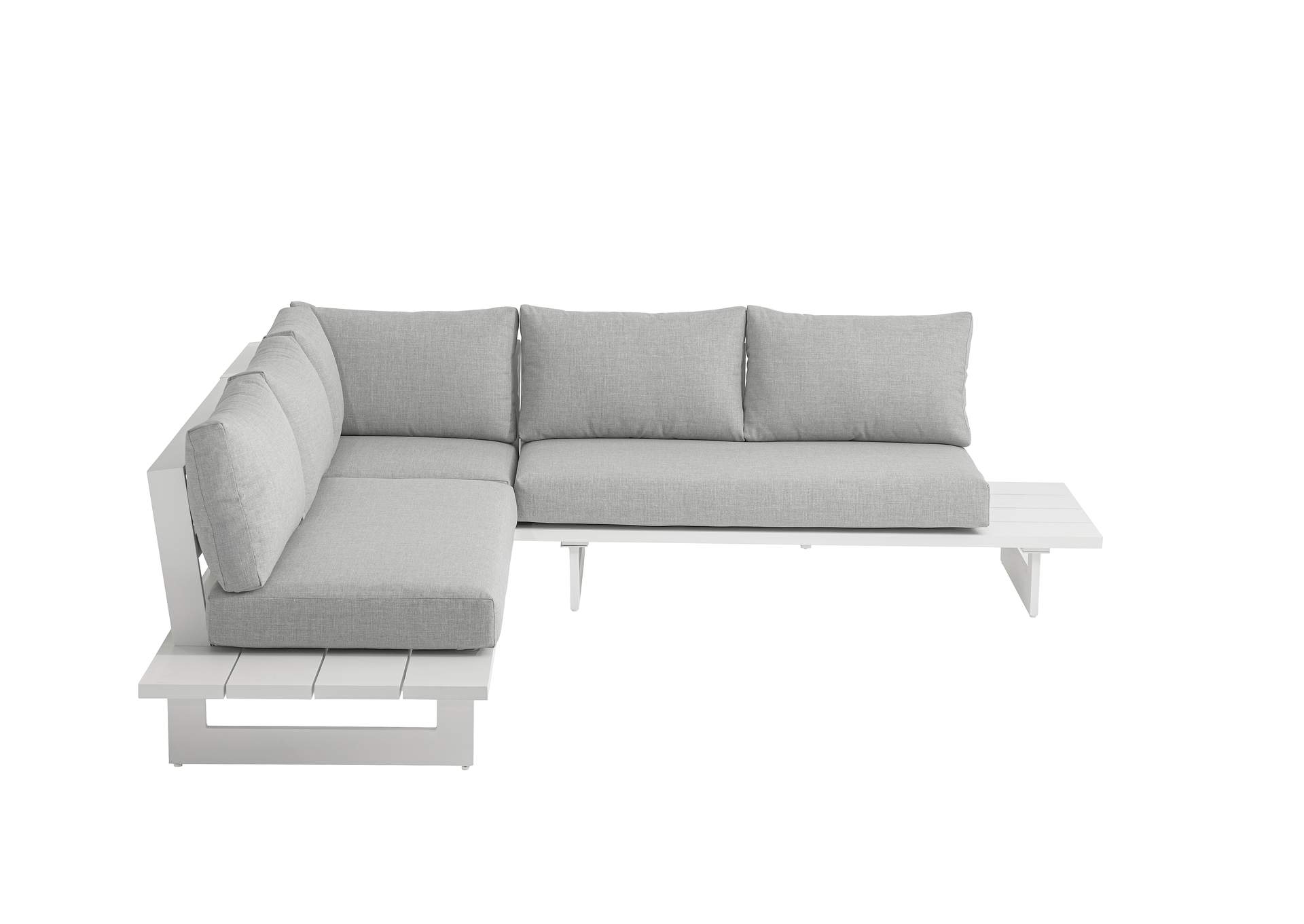 Maldives Grey Water Resistant Fabric Outdoor Patio Sectional (3 Boxes),Meridian Furniture