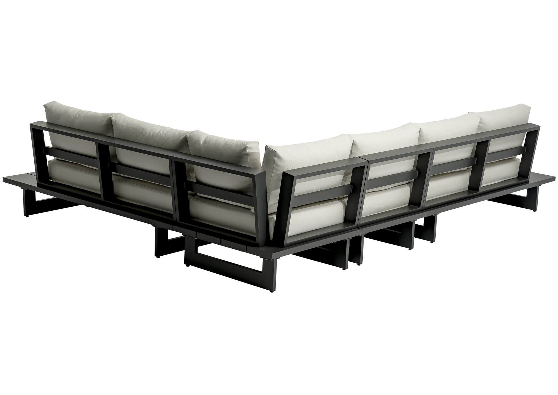 Maldives Cream Water Resistant Fabric Outdoor Patio Modular Sectional,Meridian Furniture