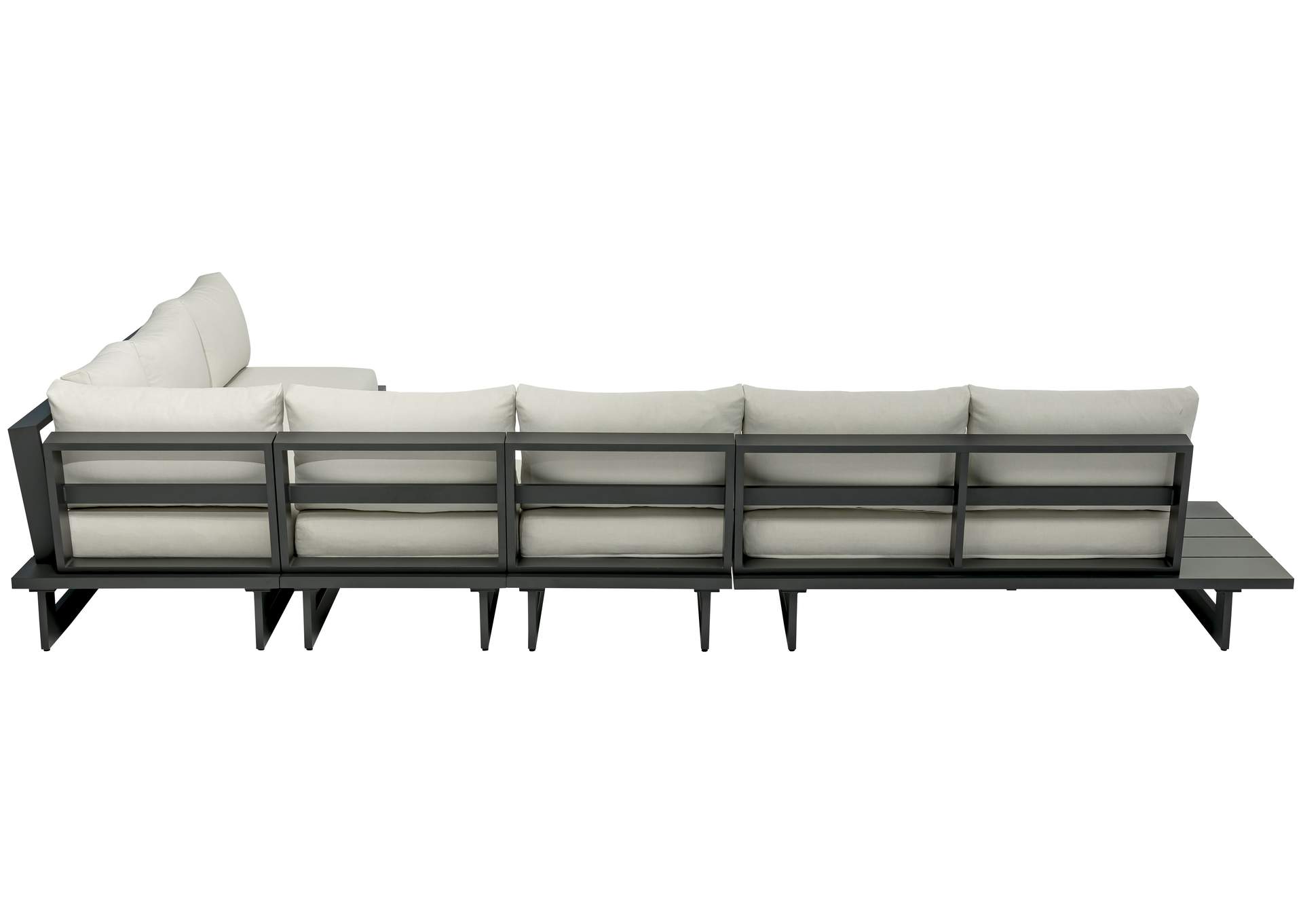 Maldives Cream Water Resistant Fabric Outdoor Patio Modular Sectional,Meridian Furniture