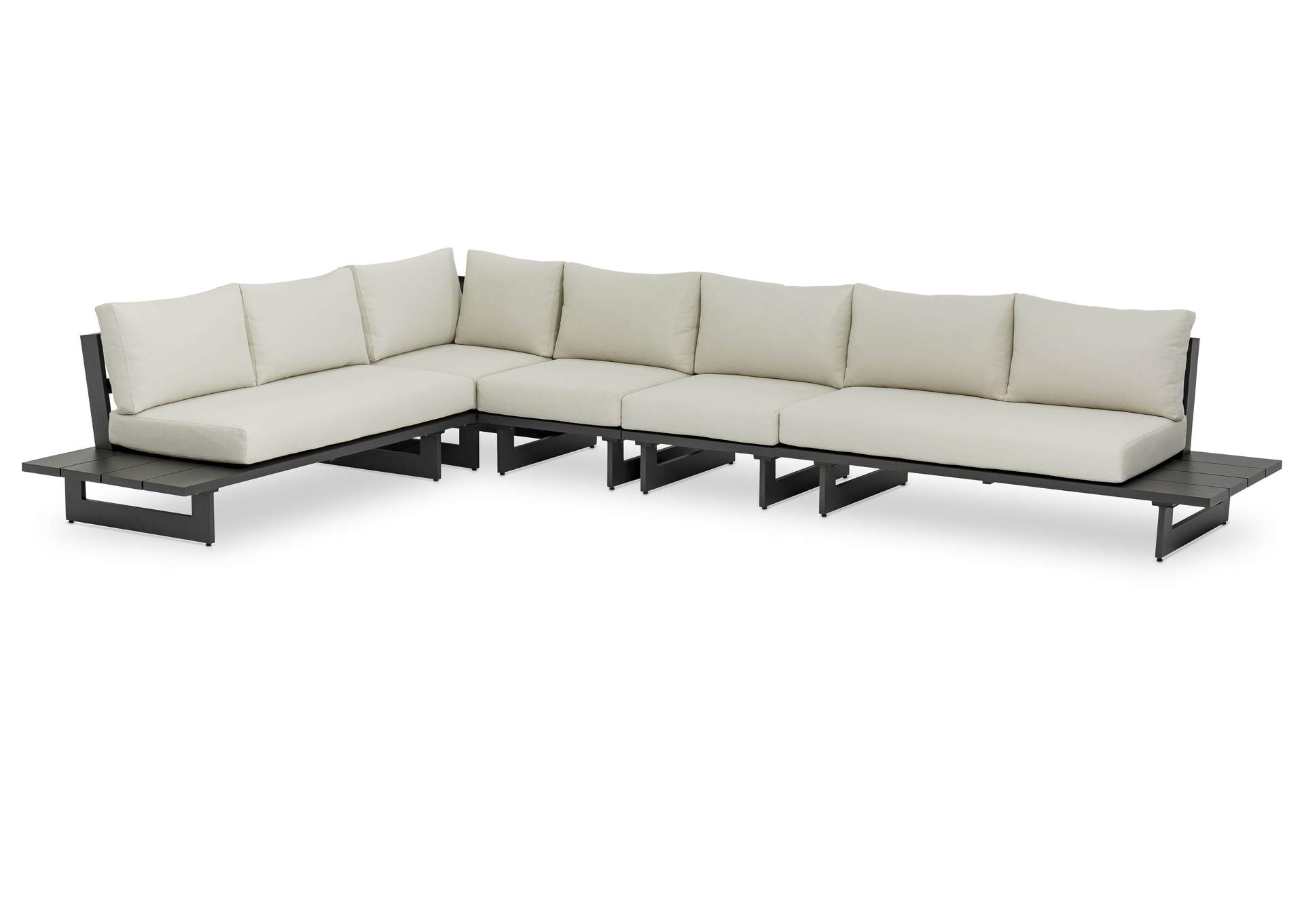 Maldives Cream Water Resistant Fabric Outdoor Patio Modular Sectional,Meridian Furniture