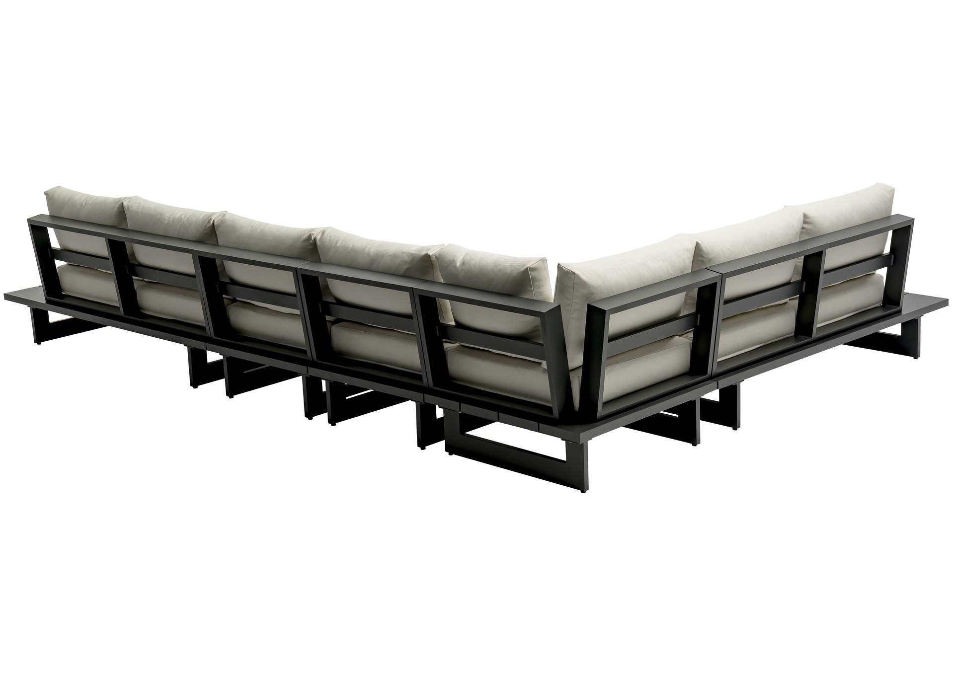 Maldives Cream Water Resistant Fabric Outdoor Patio Modular Sectional,Meridian Furniture