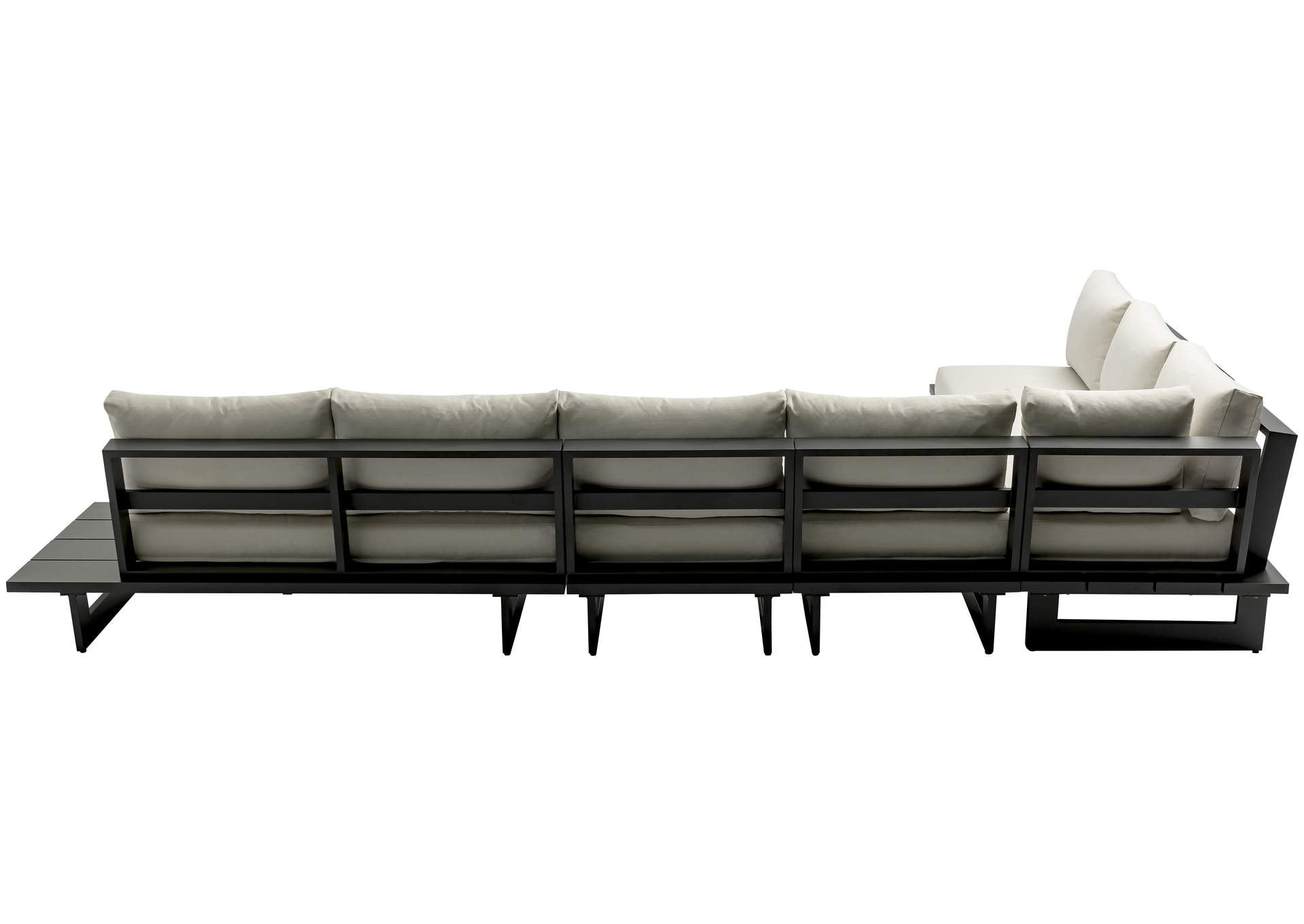 Maldives Cream Water Resistant Fabric Outdoor Patio Modular Sectional,Meridian Furniture