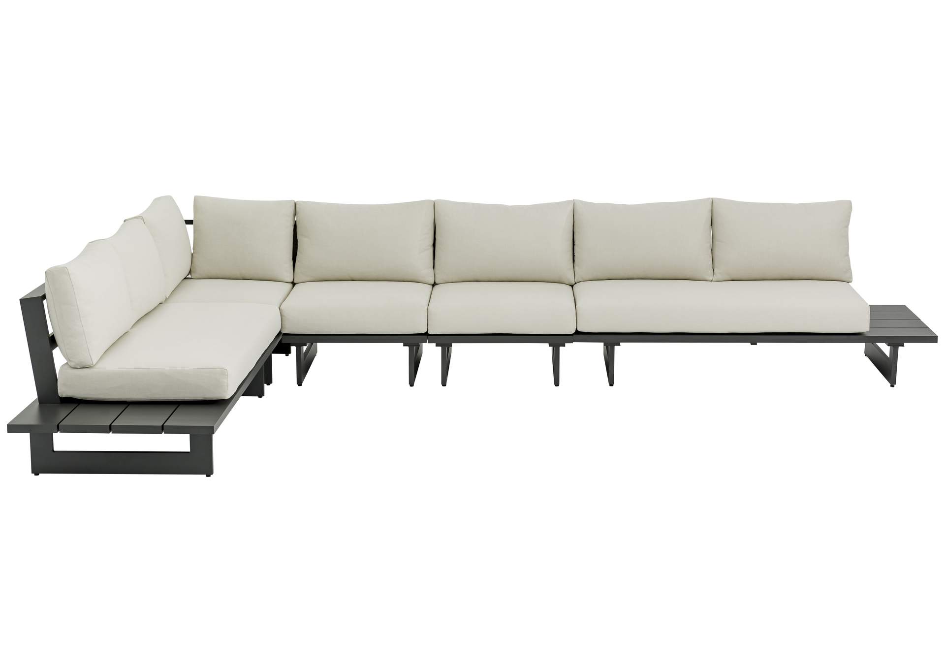 Maldives Cream Water Resistant Fabric Outdoor Patio Modular Sectional,Meridian Furniture
