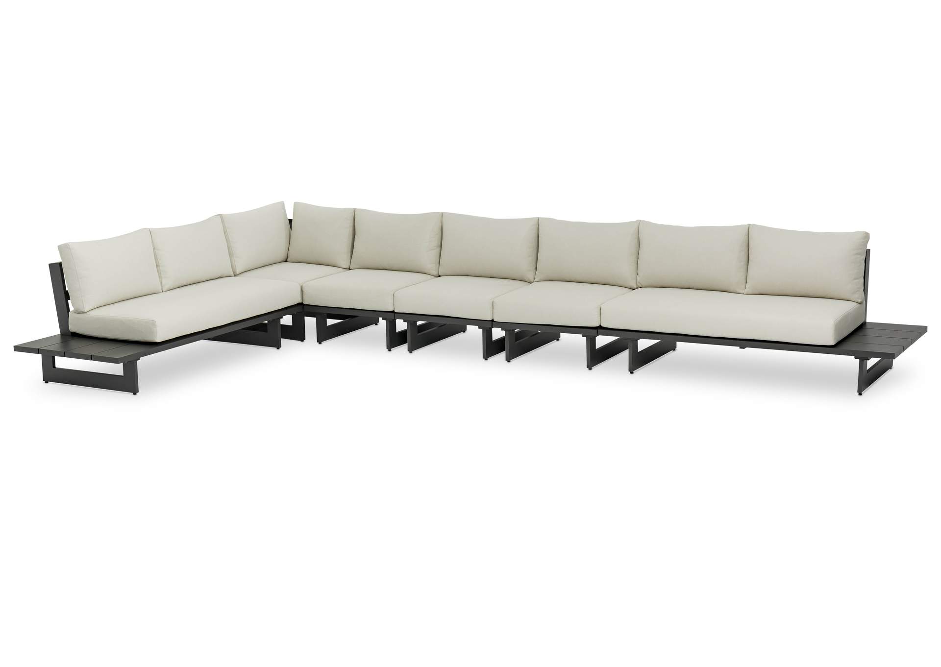 Maldives Cream Water Resistant Fabric Outdoor Patio Modular Sectional,Meridian Furniture
