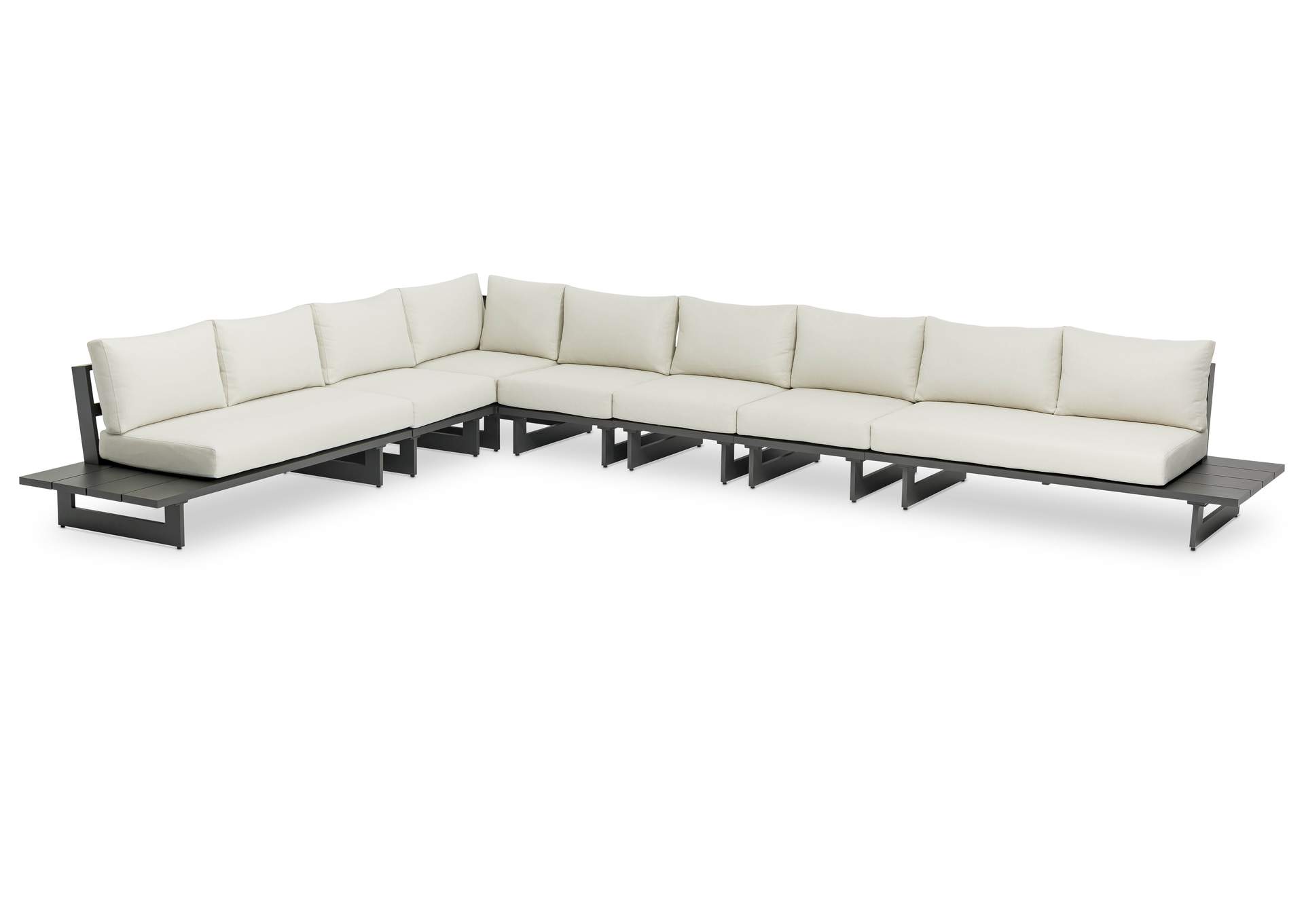 Maldives Cream Water Resistant Fabric Outdoor Patio Modular Sectional,Meridian Furniture