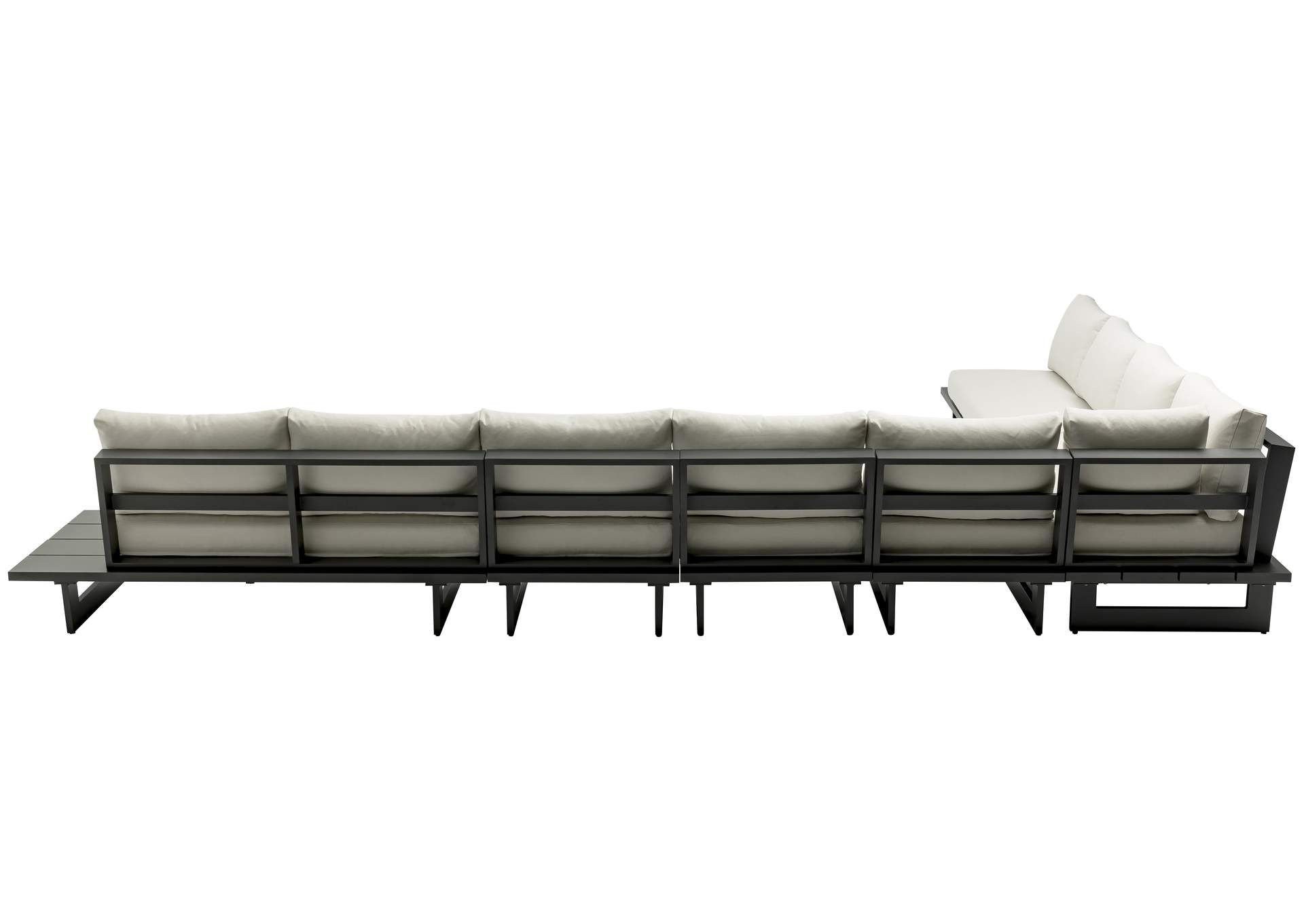 Maldives Cream Water Resistant Fabric Outdoor Patio Modular Sectional,Meridian Furniture