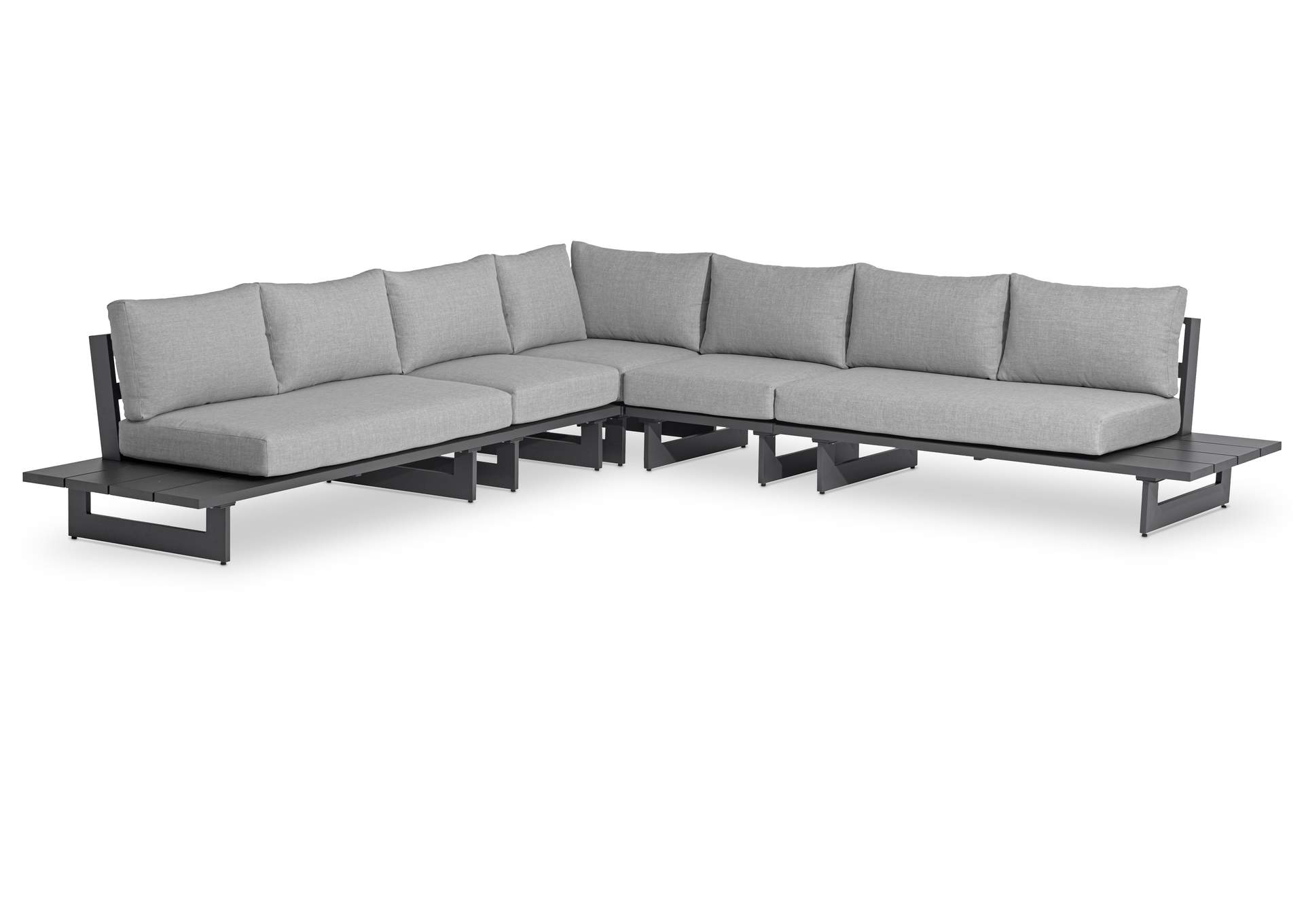 Maldives Grey Water Resistant Fabric Outdoor Patio Modular Sectional,Meridian Furniture