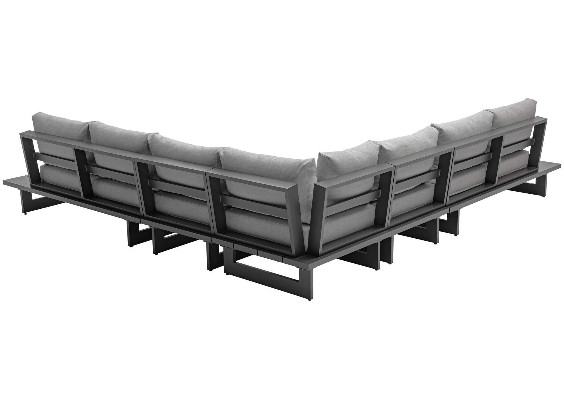 Maldives Grey Water Resistant Fabric Outdoor Patio Modular Sectional,Meridian Furniture