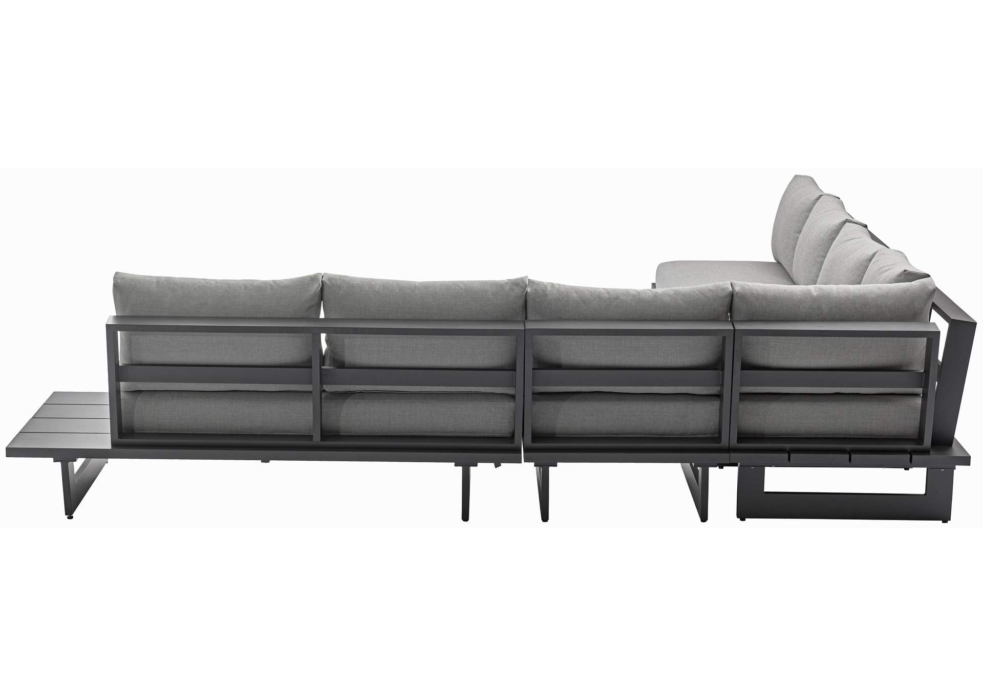 Maldives Grey Water Resistant Fabric Outdoor Patio Modular Sectional,Meridian Furniture