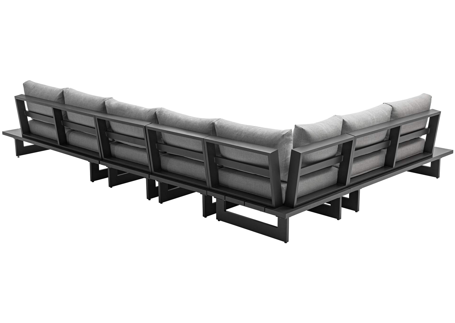 Maldives Grey Water Resistant Fabric Outdoor Patio Modular Sectional,Meridian Furniture