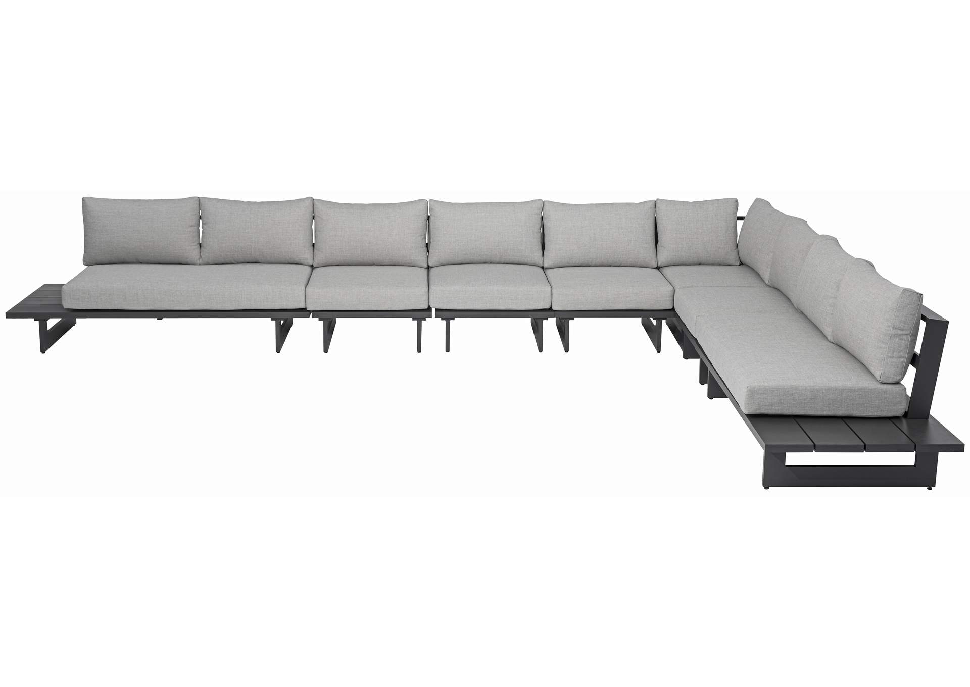 Maldives Grey Water Resistant Fabric Outdoor Patio Modular Sectional,Meridian Furniture