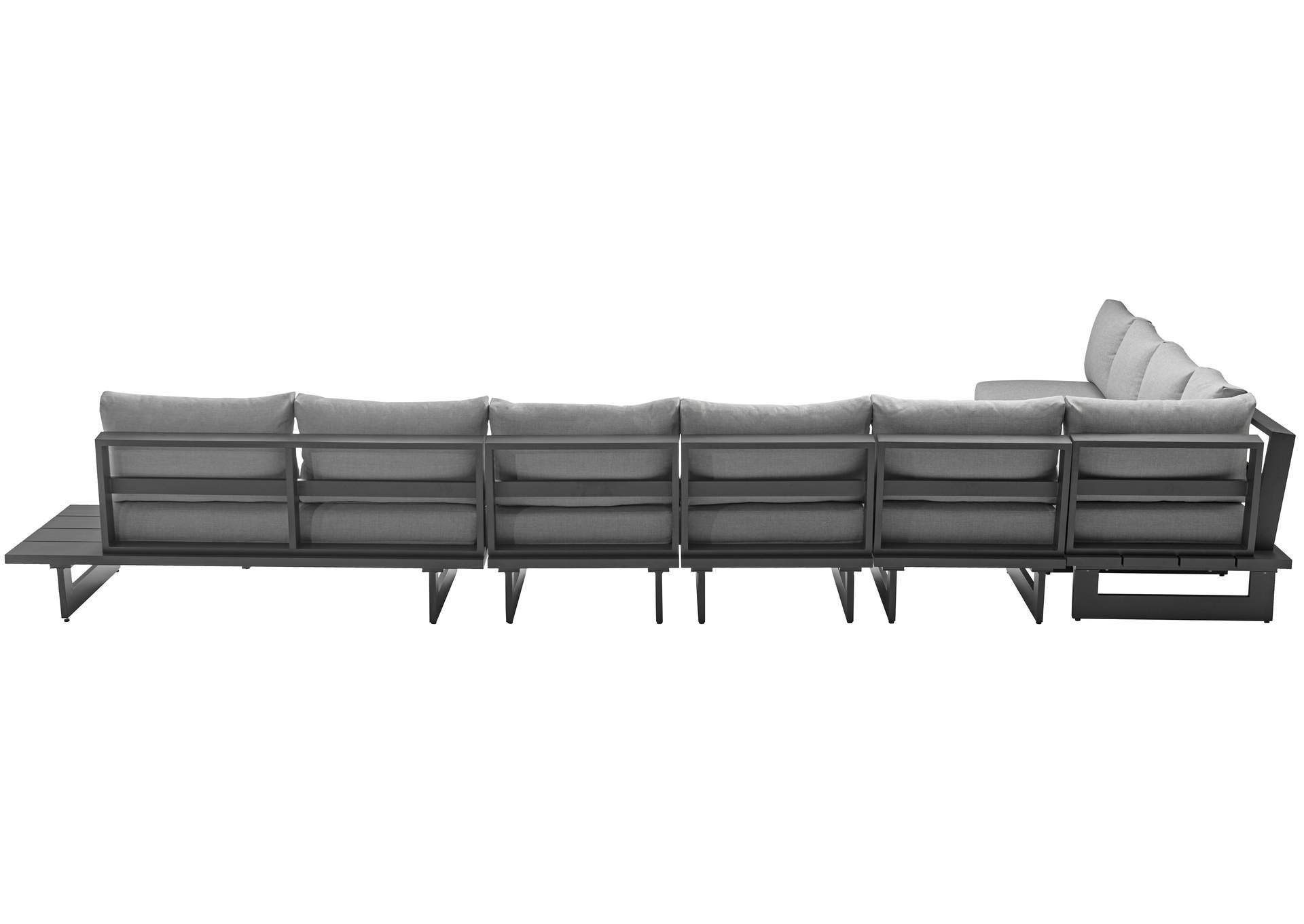 Maldives Grey Water Resistant Fabric Outdoor Patio Modular Sectional,Meridian Furniture