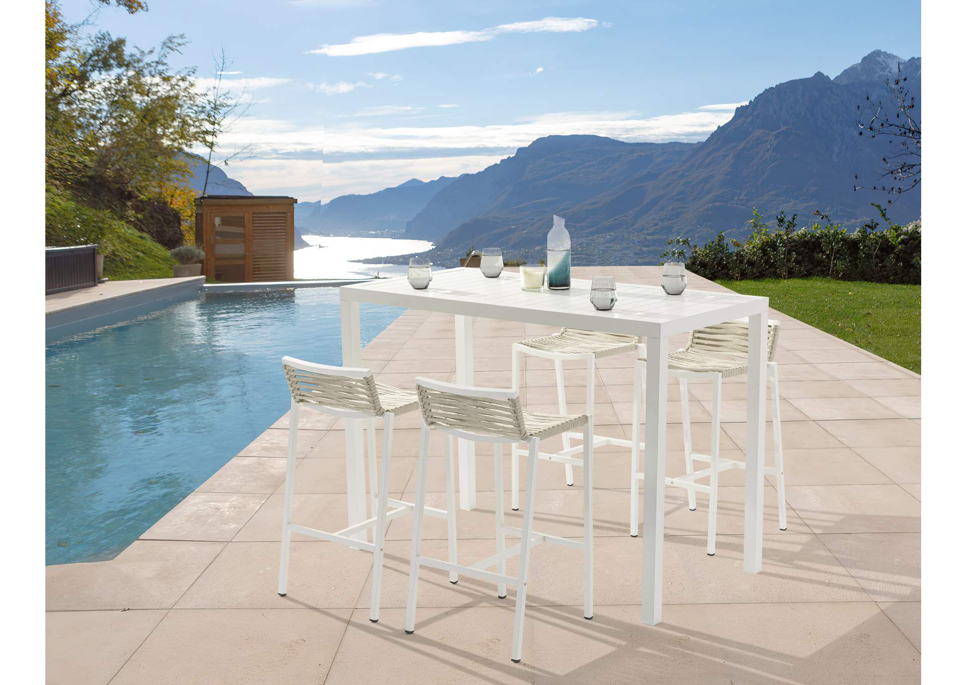 Maldives Outdoor Patio Rectangle Bar Table,Meridian Furniture