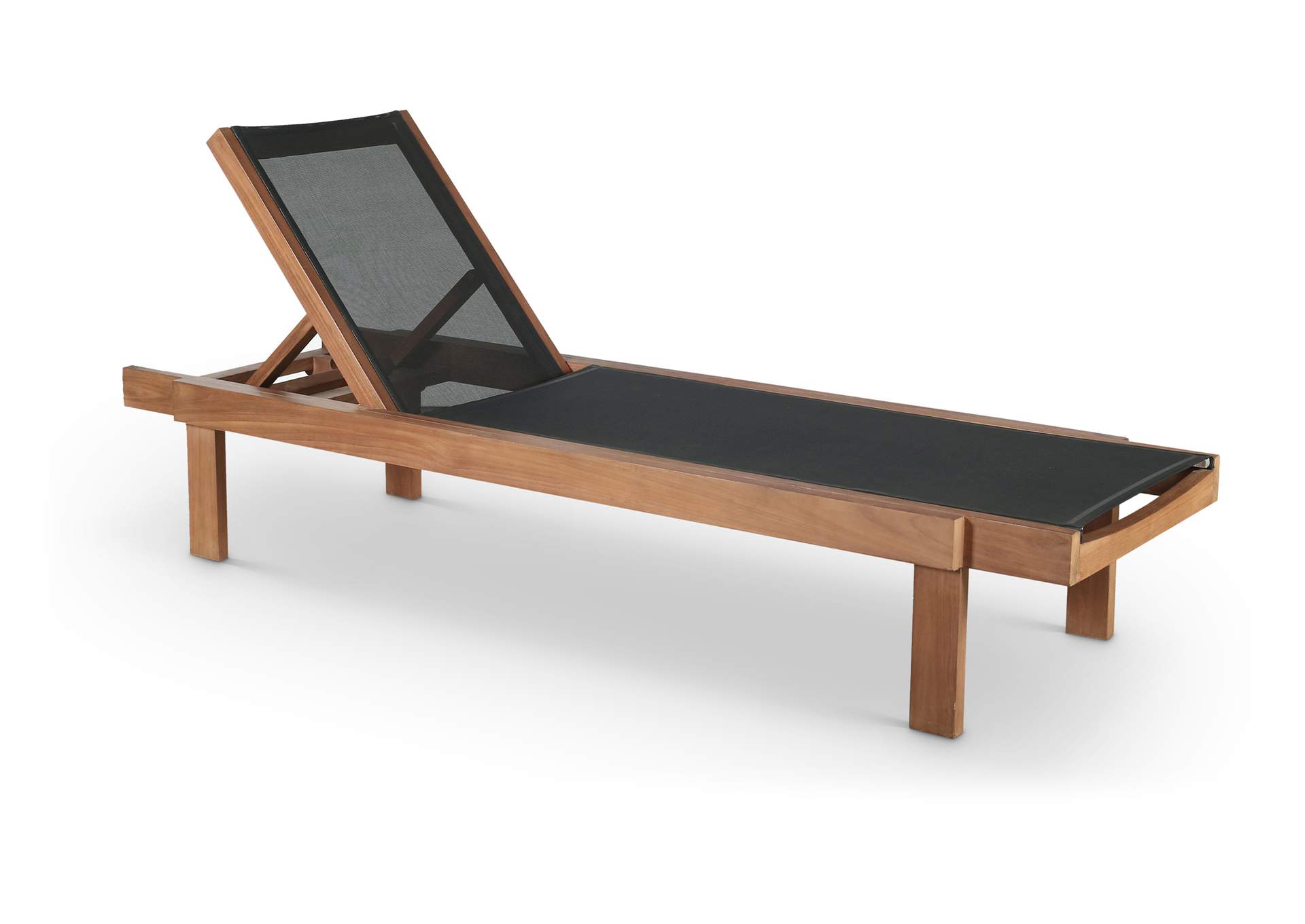 Tulum Black Water Resistant Fabric Outdoor Patio Lounger,Meridian Furniture
