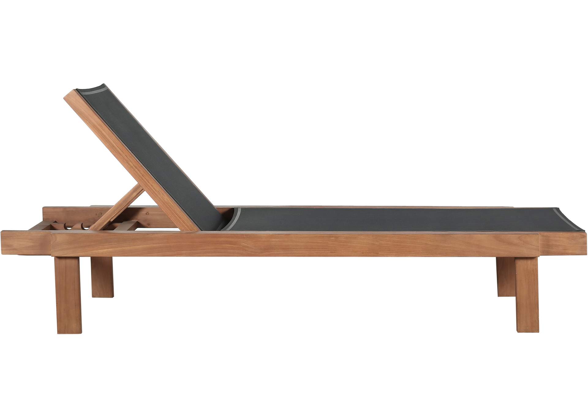 Tulum Black Water Resistant Fabric Outdoor Patio Lounger,Meridian Furniture