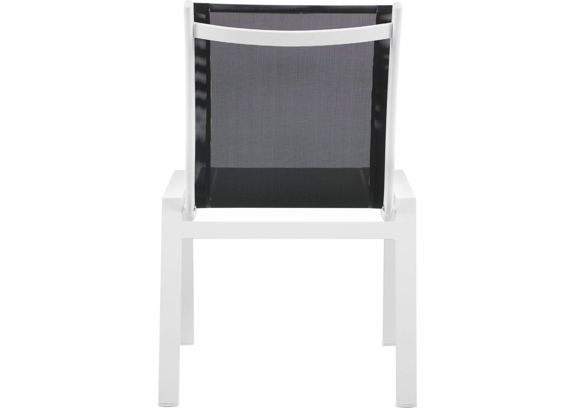 Nizuc Black Mesh Water Resistant Fabric Outdoor Patio Aluminum Mesh Dining Chair Set of 2,Meridian Furniture