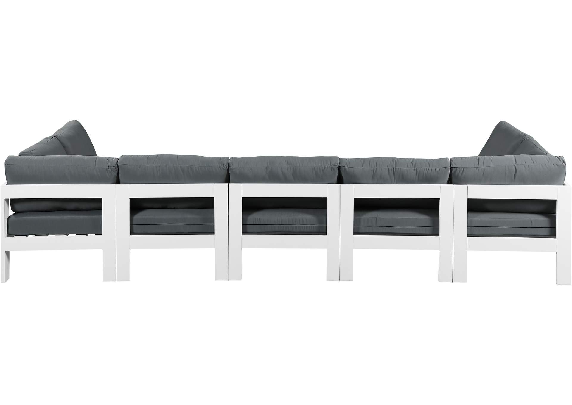 Nizuc Grey Water Resistant Fabric Outdoor Patio Modular Sectional,Meridian Furniture