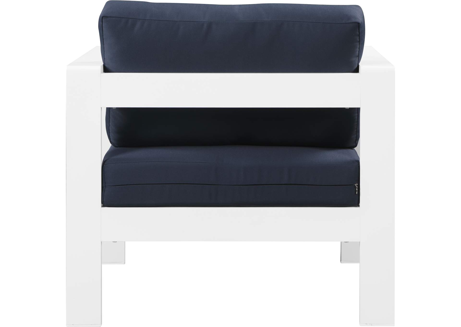 Nizuc Navy Water Resistant Fabric Outdoor Patio Aluminum Arm Chair,Meridian Furniture