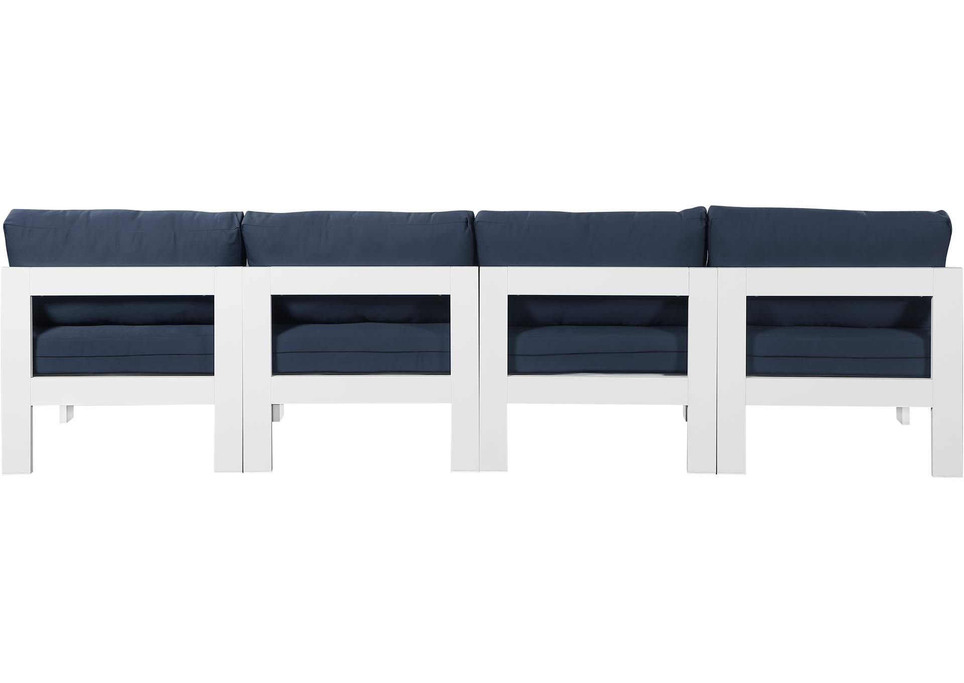 Nizuc Navy Water Resistant Fabric Outdoor Patio Modular Sofa,Meridian Furniture