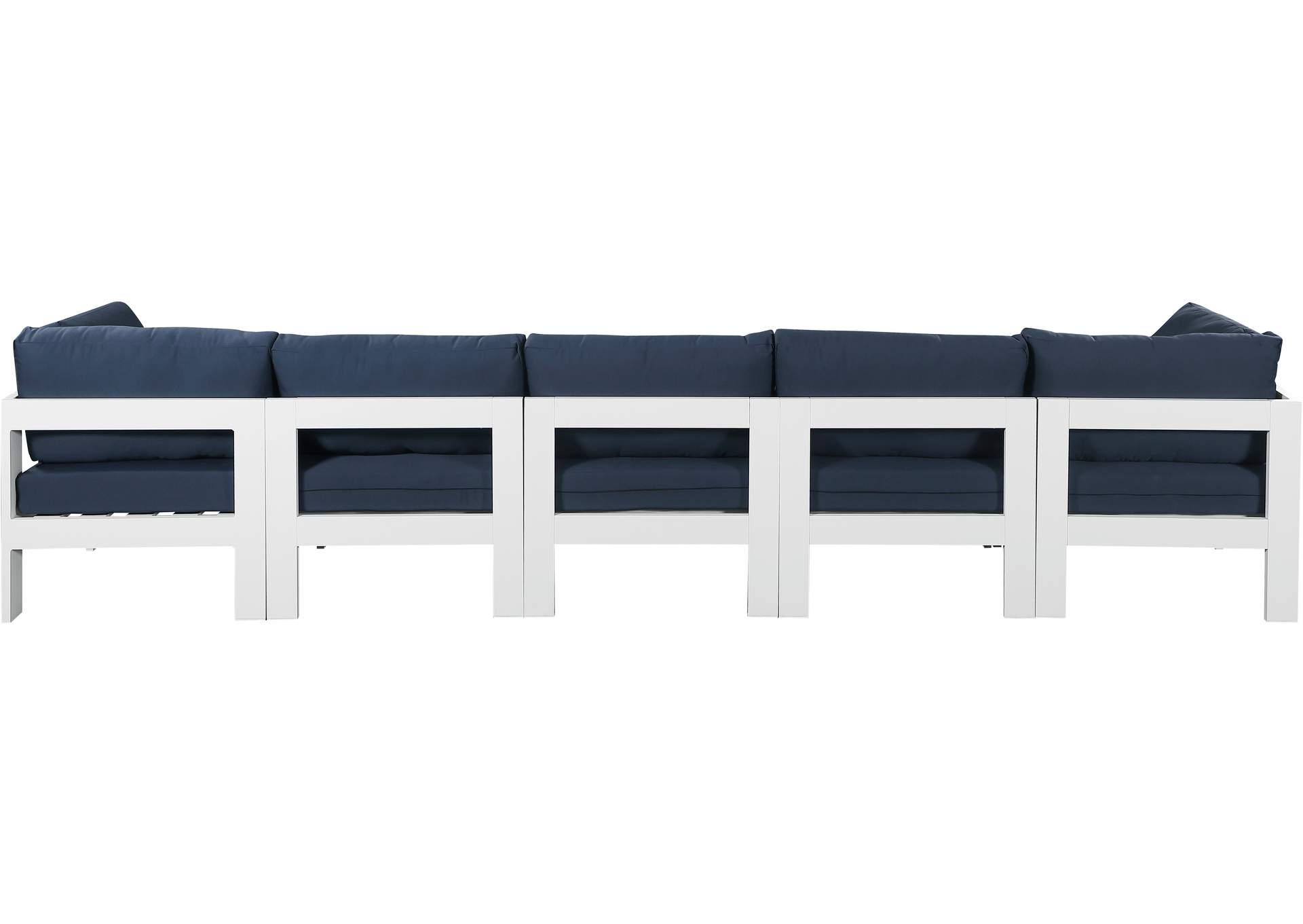 Nizuc Navy Water Resistant Fabric Outdoor Patio Modular Sofa,Meridian Furniture