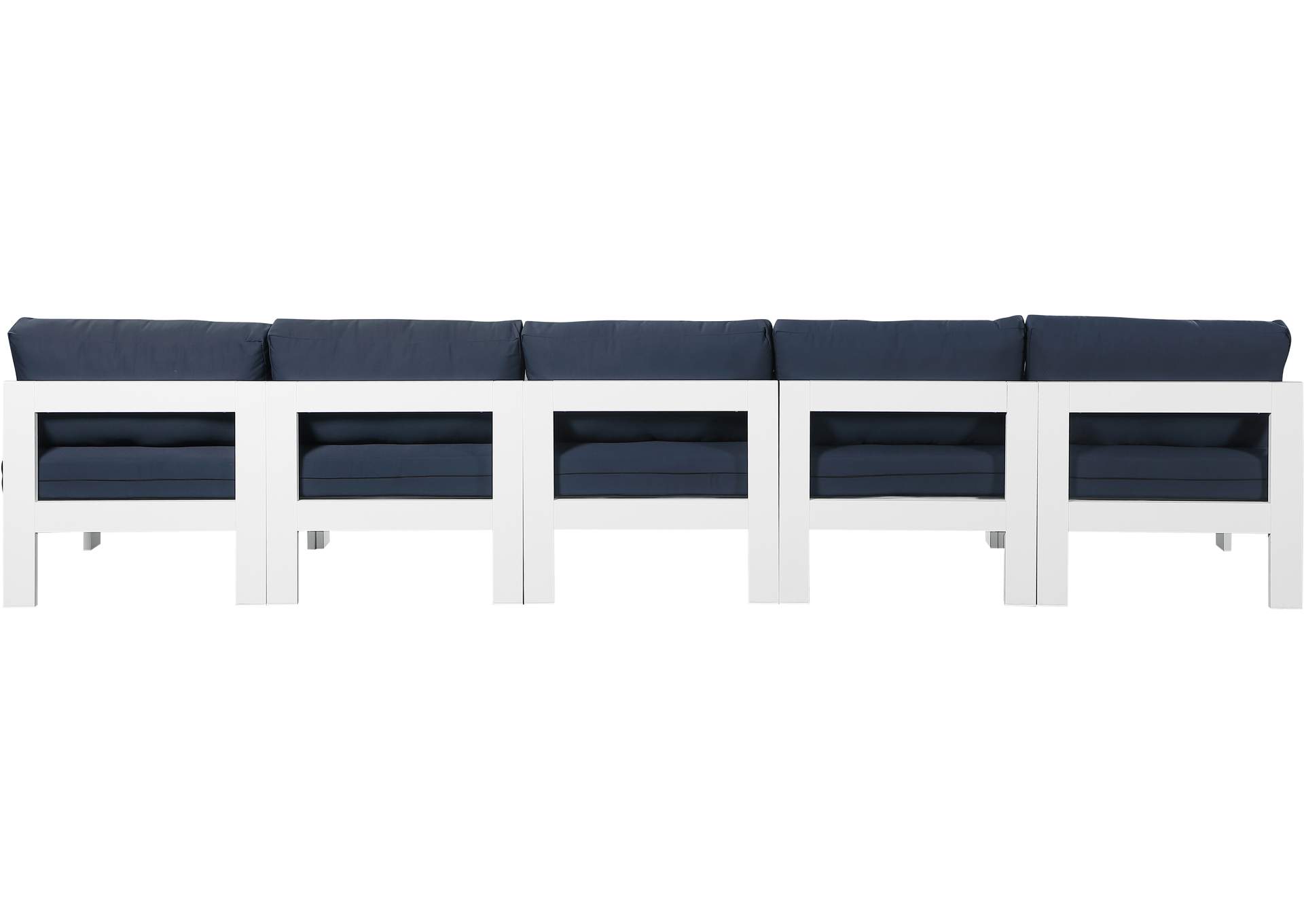 Nizuc Navy Water Resistant Fabric Outdoor Patio Modular Sofa,Meridian Furniture