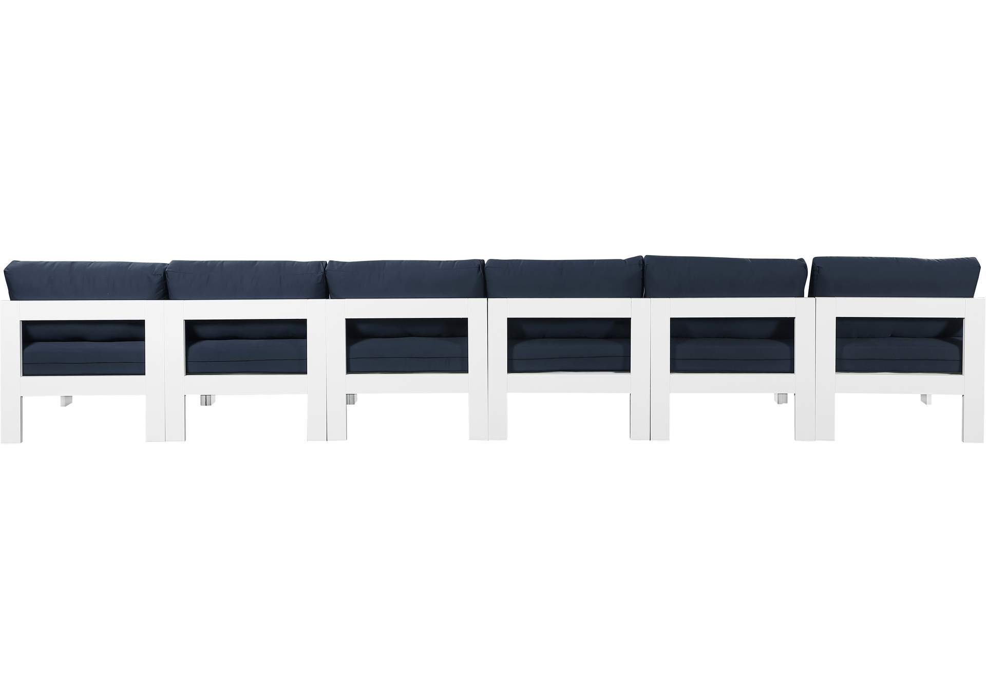 Nizuc Navy Water Resistant Fabric Outdoor Patio Modular Sofa,Meridian Furniture