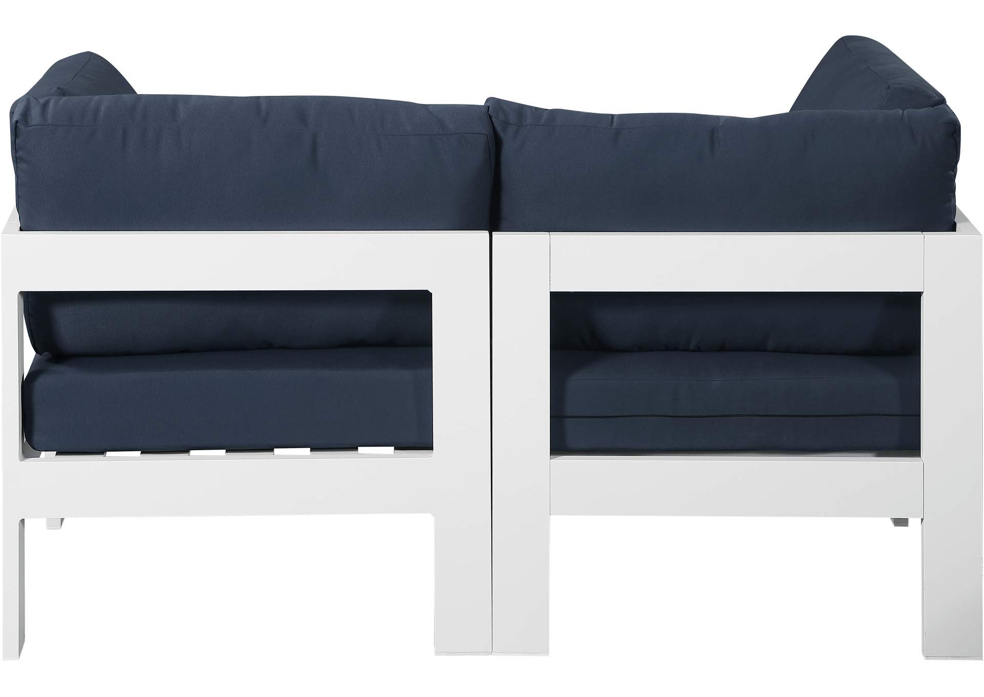 Nizuc Navy Water Resistant Fabric Outdoor Patio Modular Sofa,Meridian Furniture