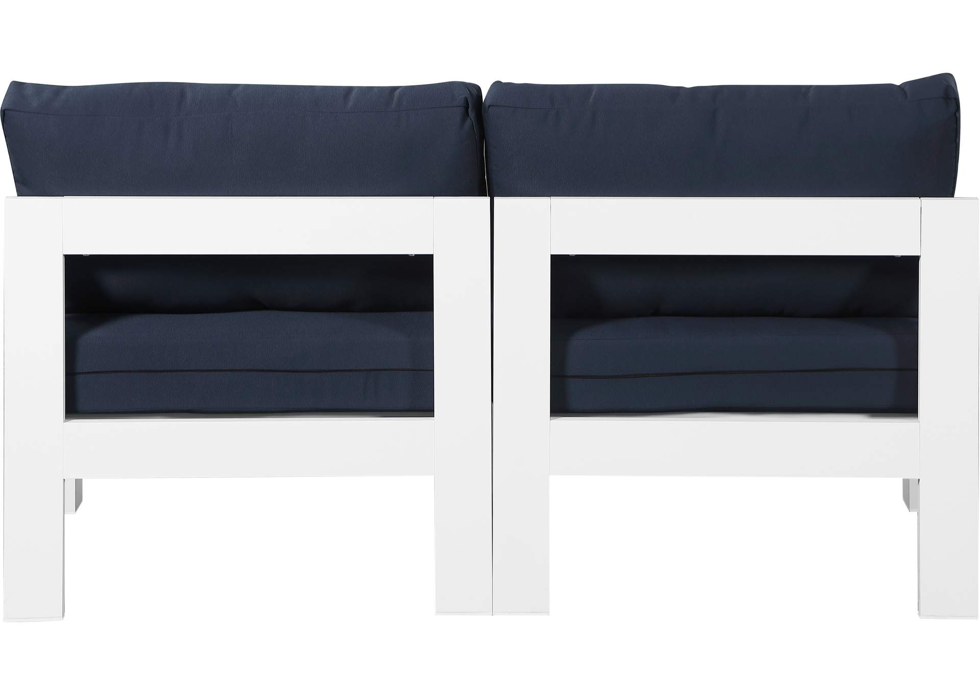 Nizuc Navy Water Resistant Fabric Outdoor Patio Modular Sofa,Meridian Furniture