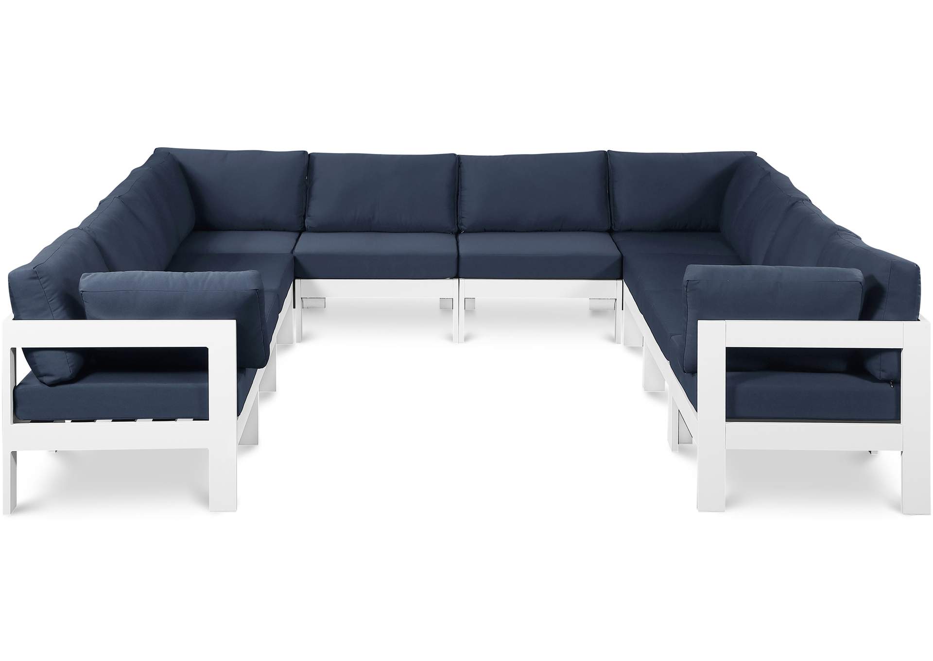 Nizuc Navy Water Resistant Fabric Outdoor Patio Modular Sectional,Meridian Furniture