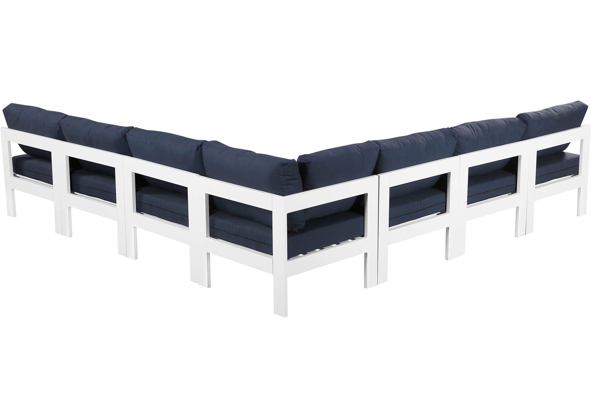 Nizuc Navy Water Resistant Fabric Outdoor Patio Modular Sectional,Meridian Furniture