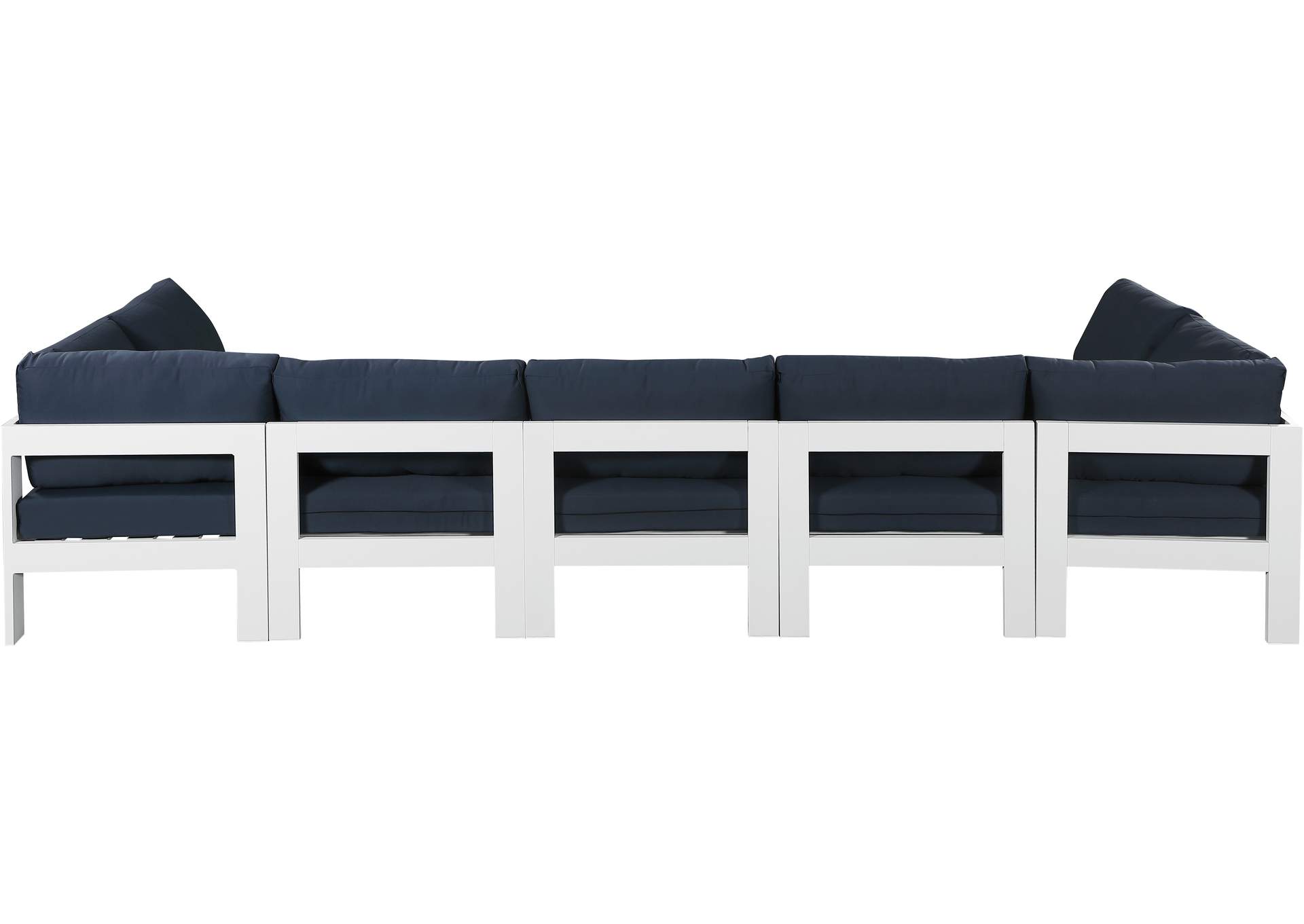 Nizuc Navy Water Resistant Fabric Outdoor Patio Modular Sectional,Meridian Furniture