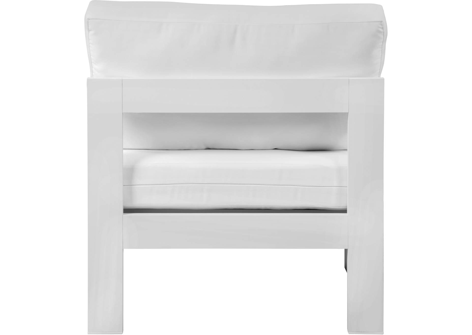 Nizuc White Waterproof Fabric Outdoor Patio Aluminum Armless Chair,Meridian Furniture