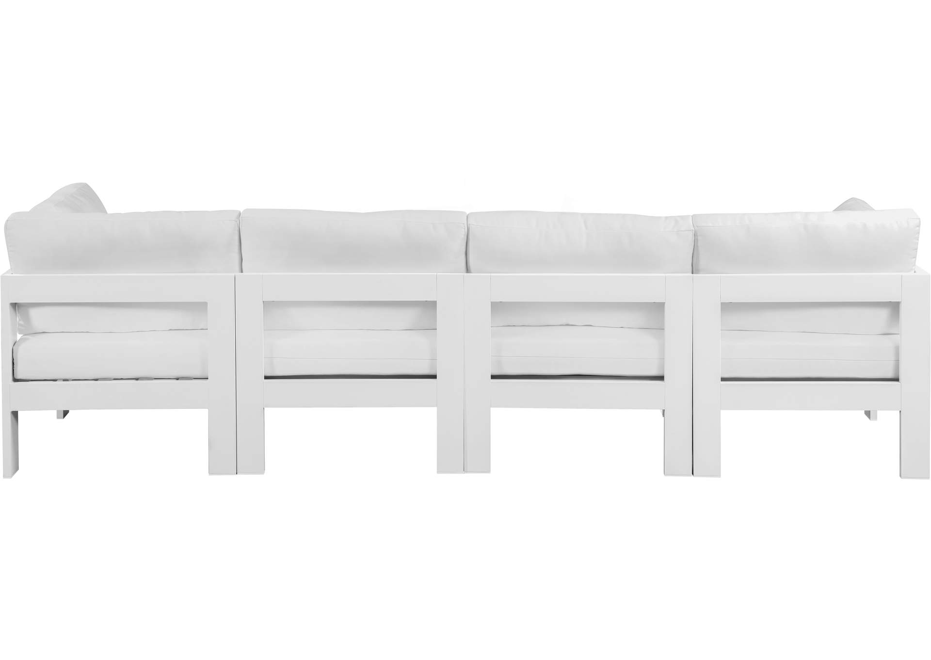 Nizuc White Water Resistant Fabric Outdoor Patio Modular Sofa,Meridian Furniture