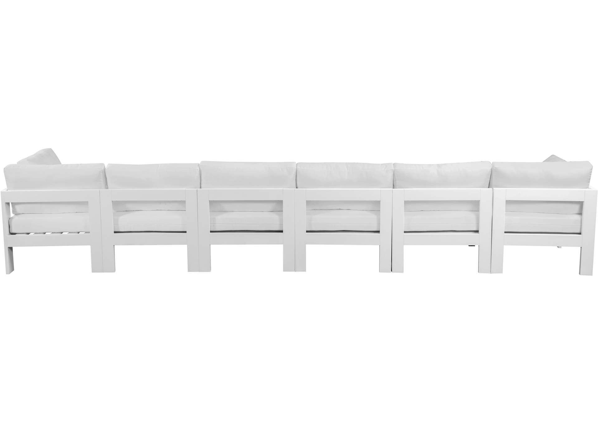 Nizuc White Water Resistant Fabric Outdoor Patio Modular Sofa,Meridian Furniture